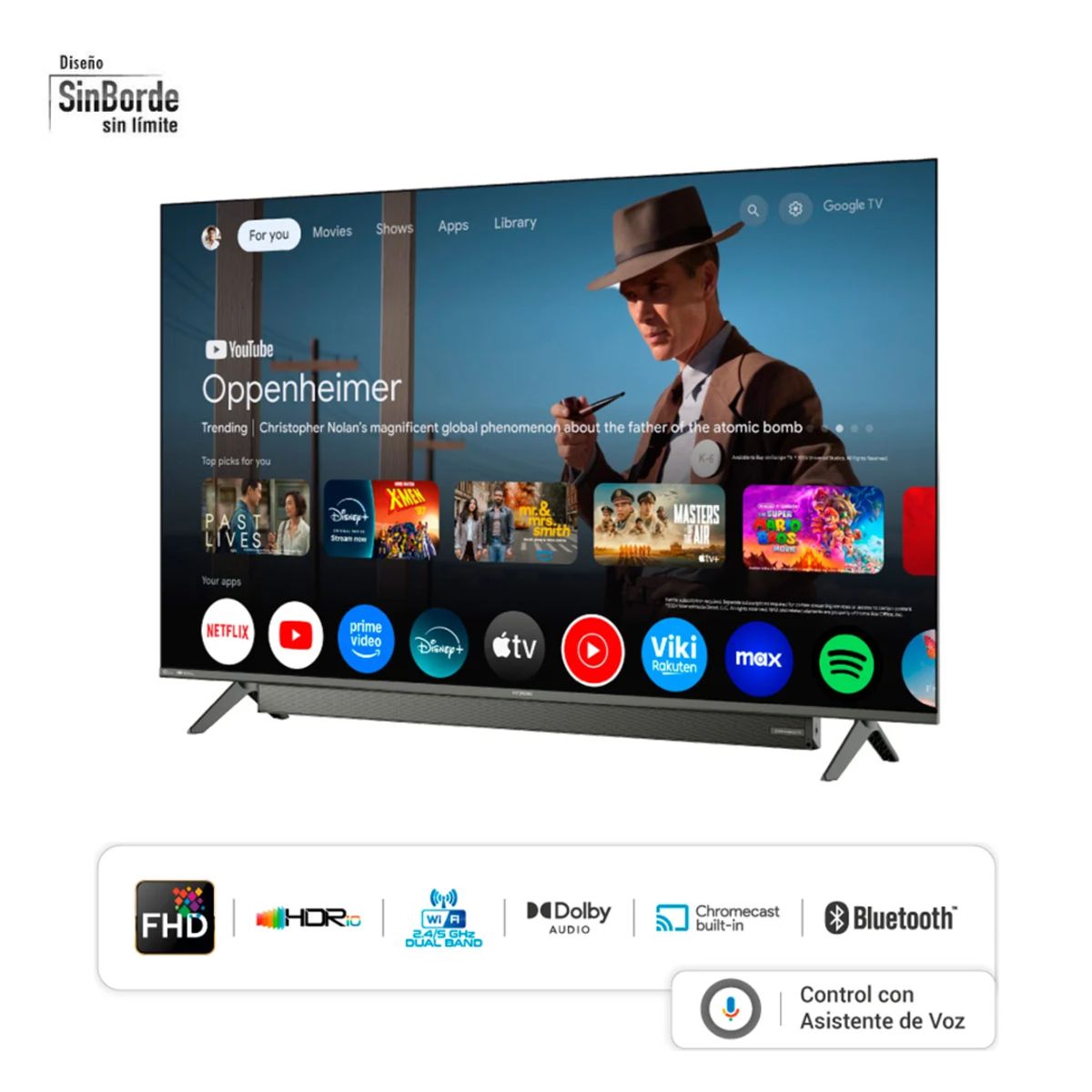 HYUNDAI - TELEVISOR HYUNDAI 50 QLED SMART TV GOOGLE TV 4K UHD 2025 - HYLED5029QFG