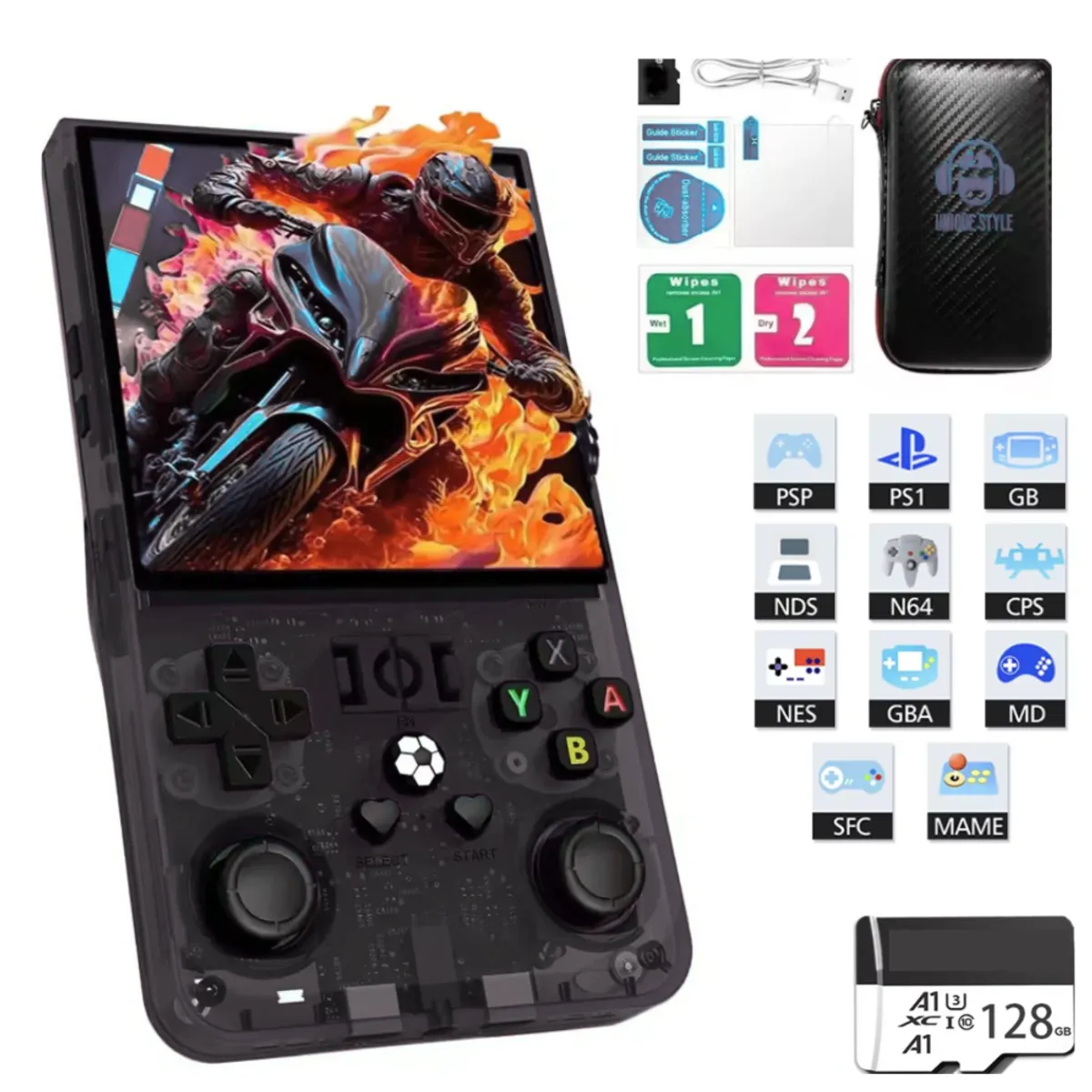 OEM - Consola R36 Max Portatil 128GB 4000mAh Negro