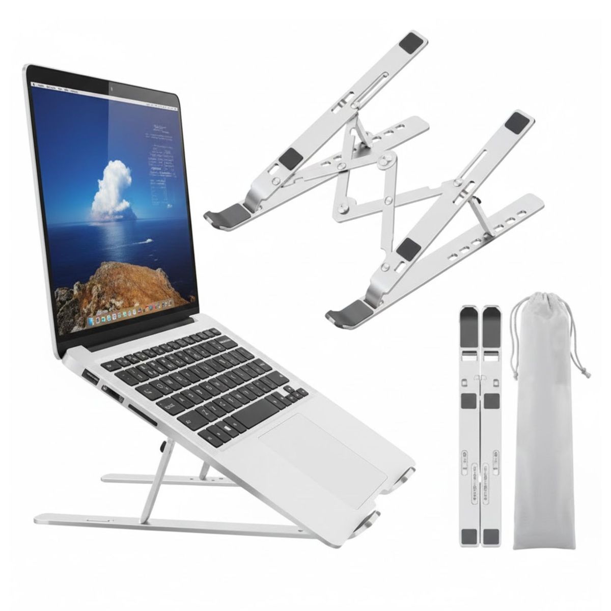 GENERICO - Base Soporte Laptop Aluminio Notebook Mac Macbook Tabletas Ajustable