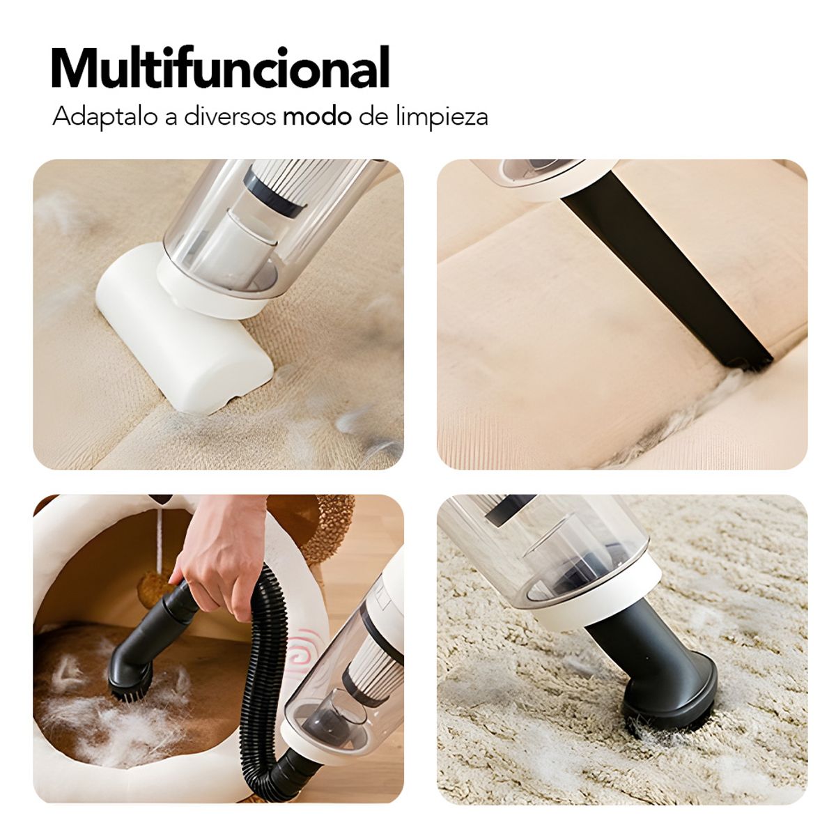 KELLER - Aspiradora de Mano Portátil Inalámbrica 2 en 1 Multifuncional Blanco A98