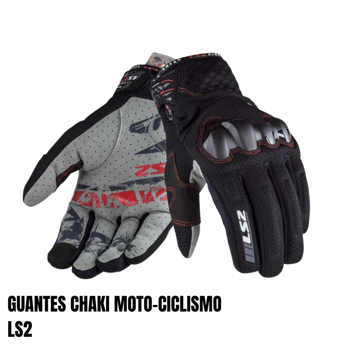 LS2 - GUANTES LS2 CHAKI NEGRO MOTO-CICLISMO