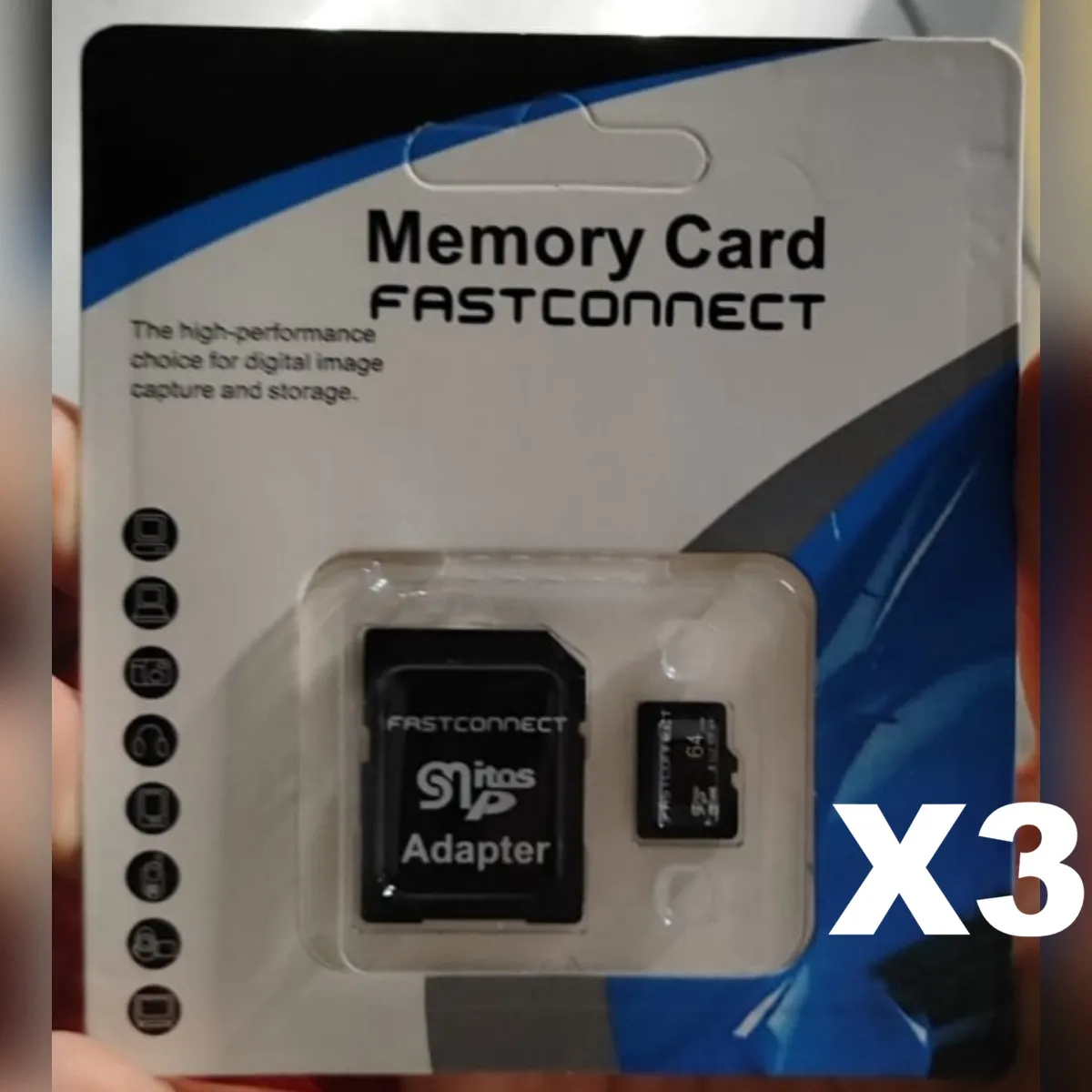GENERICO - Memoria microSD FASTCONNECT 64 GB – Pack x3