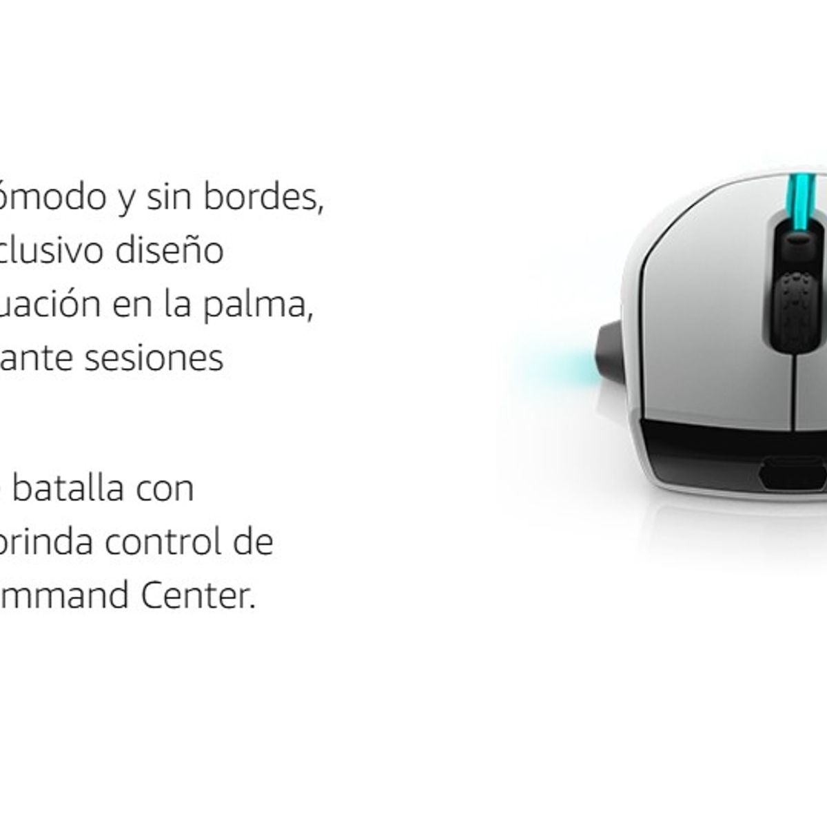 ALIENWARE - Mouse Gaming Inalámbrico Alienware AW610M Cableado RGB Blanco