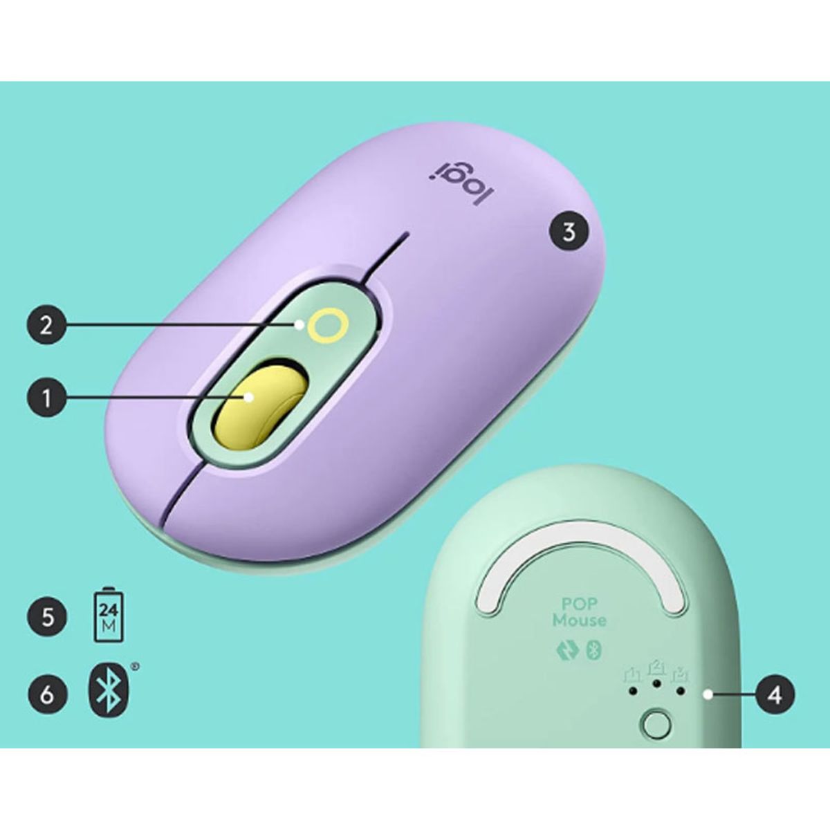 LOGITECH - Mouse Gamer Inalambrico Logitech POP MOUSE - Rosa