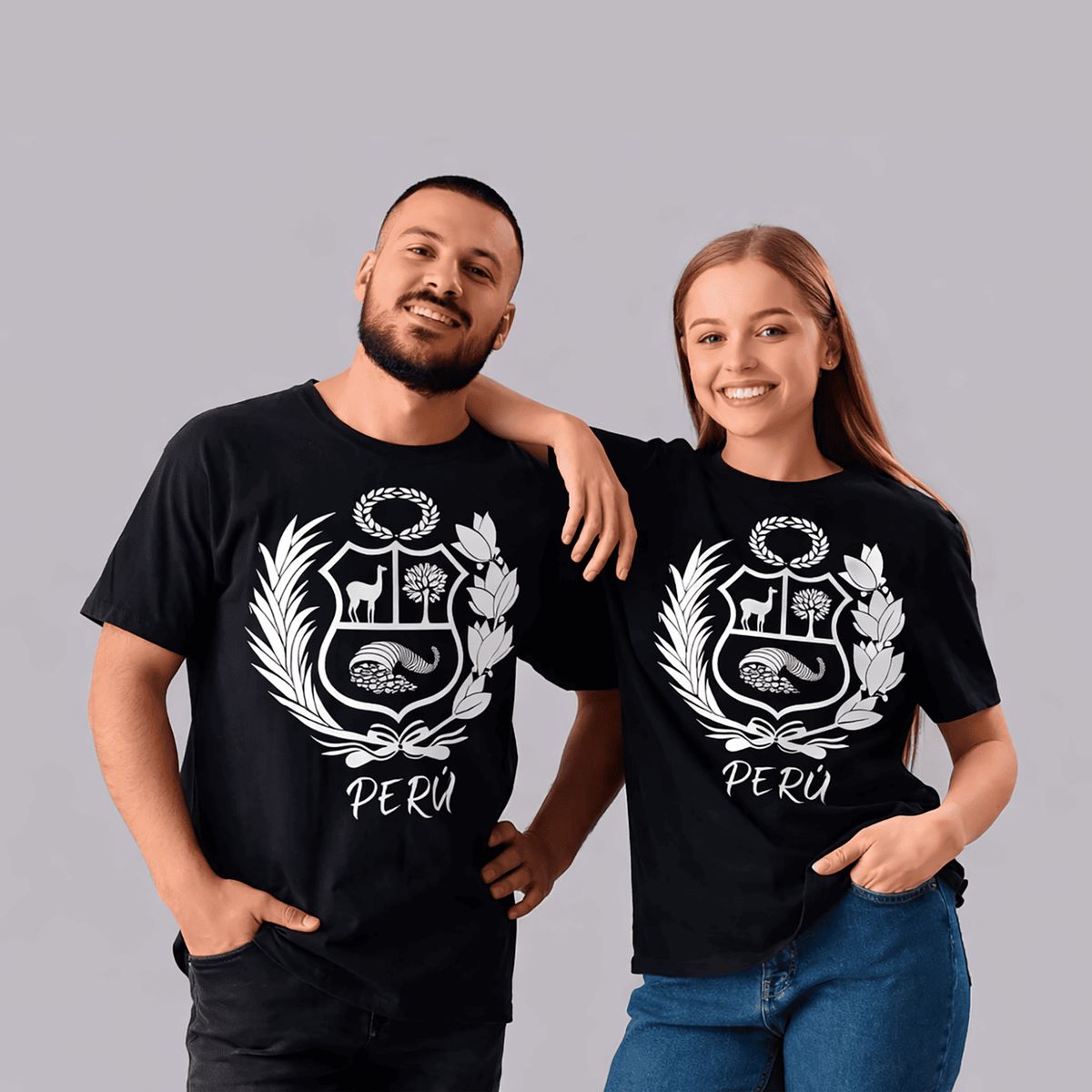 NACIONAL - Polo Cuello Redondo Algodon  - Modelo Escudo Peru