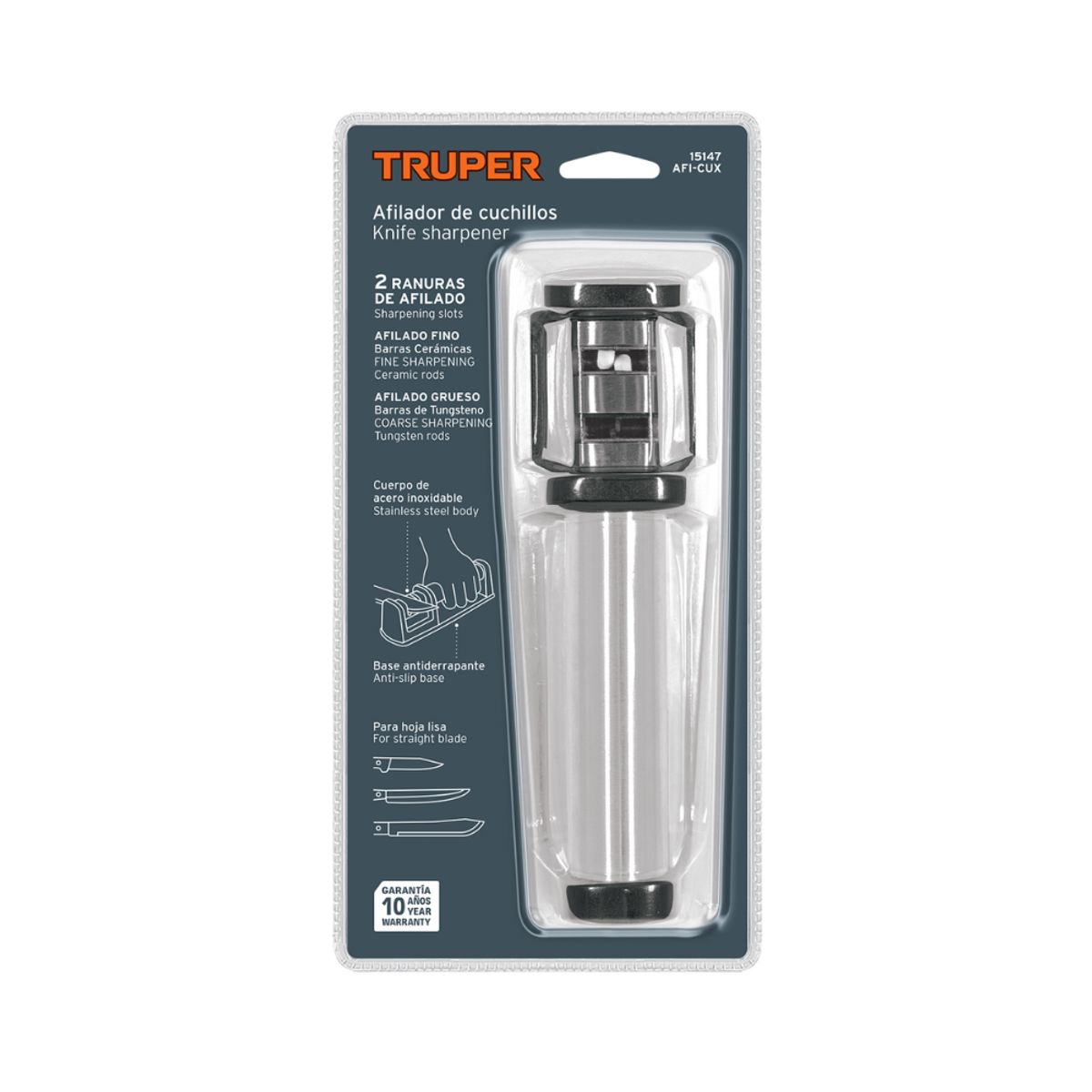Truper - Afilador de Cuchillos Profesional de Acero Inoxidable Truper AFI-CUX 15147