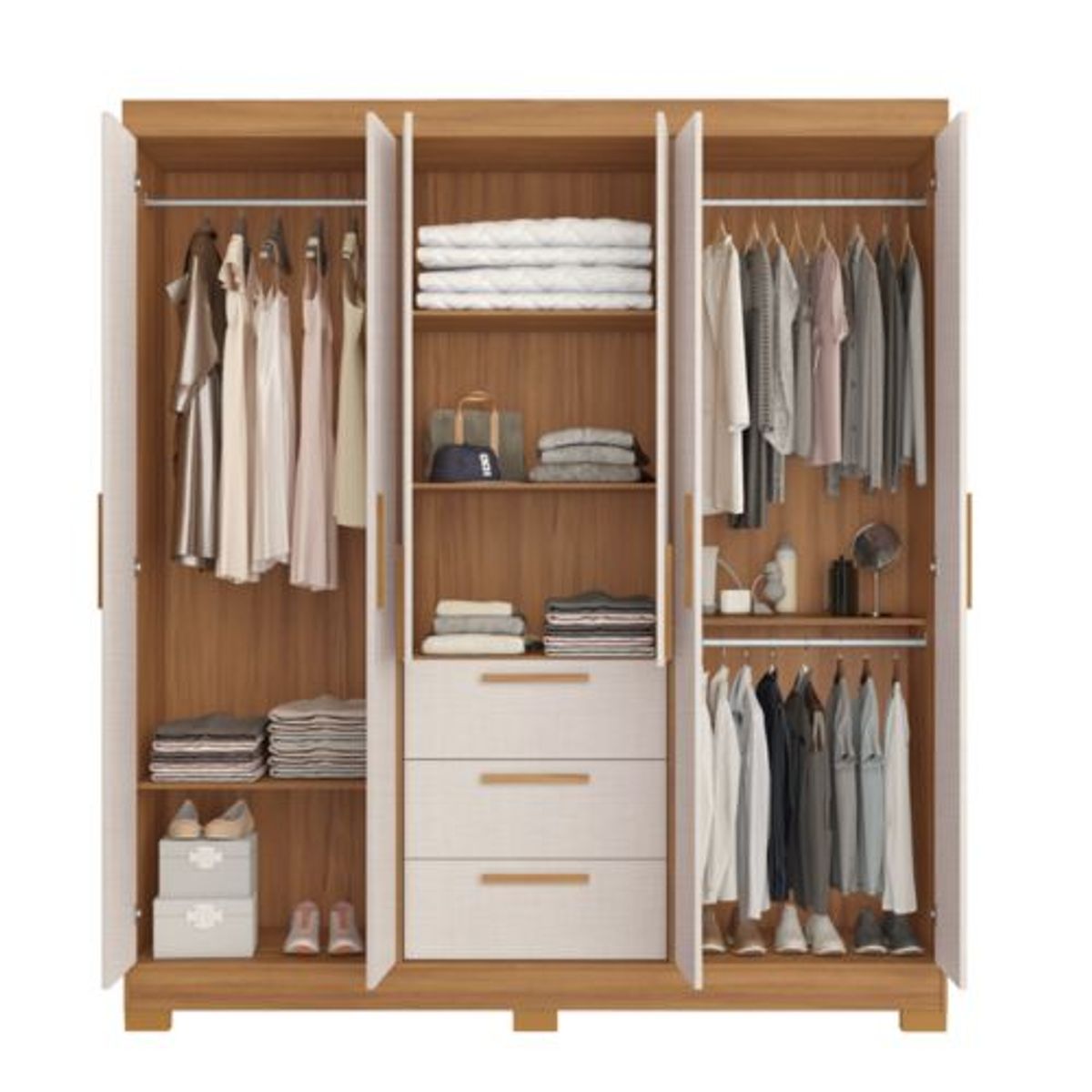 LOAGO - ROPERO 6 PUERTAS 3 CAJONES NT-6030