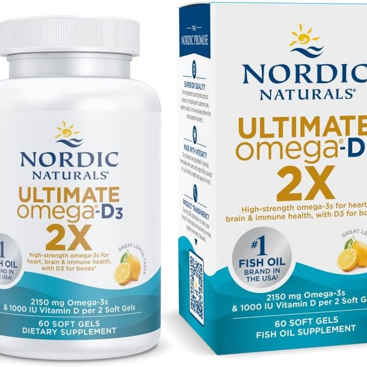 GENERICO - Nordic Naturals Ultimate Omega 2X con vitamina D3 2150 mg de omega-3 + 1000 UI D3