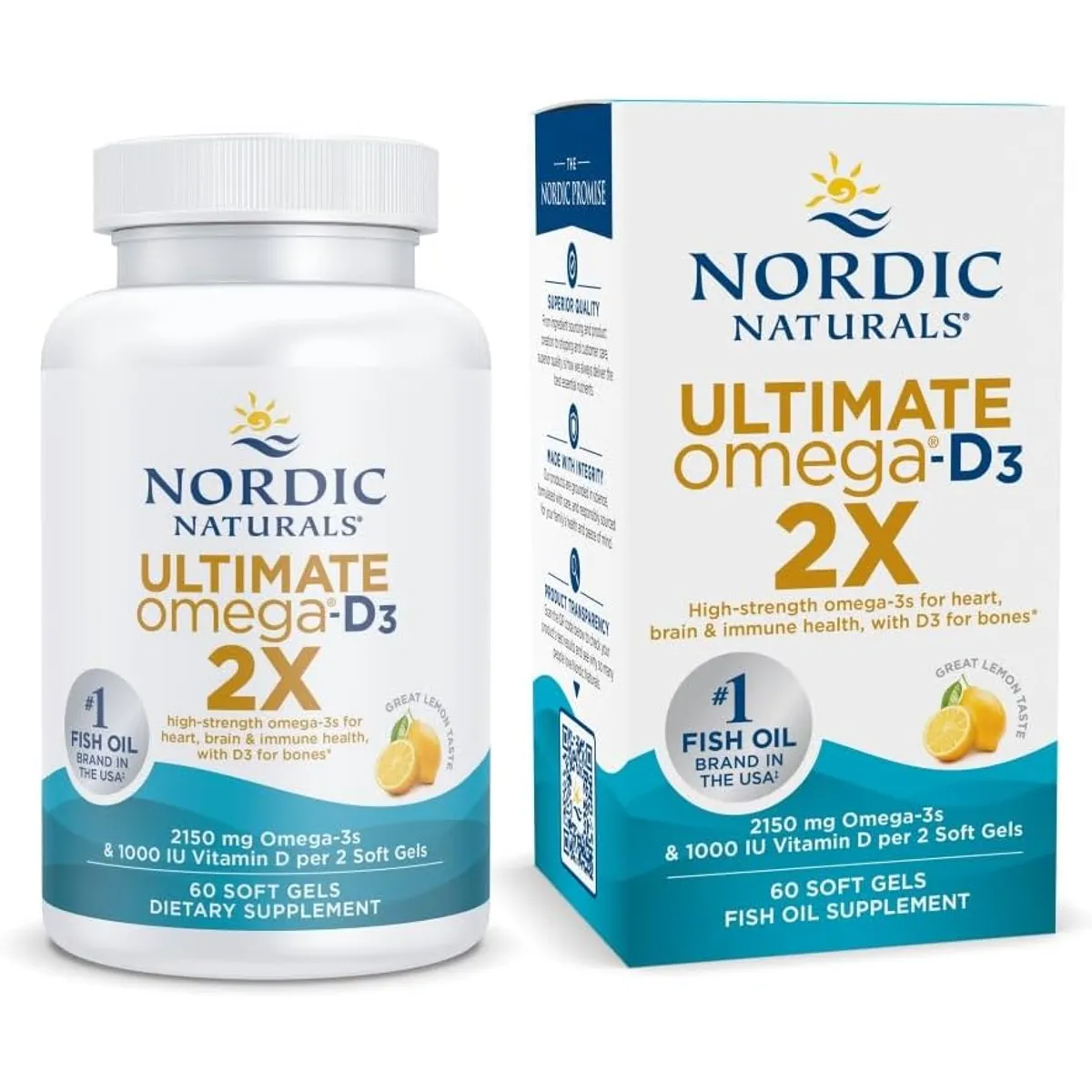 GENERICO - Nordic Naturals Ultimate Omega 2X con vitamina D3 2150 mg de omega-3 + 1000 UI D3