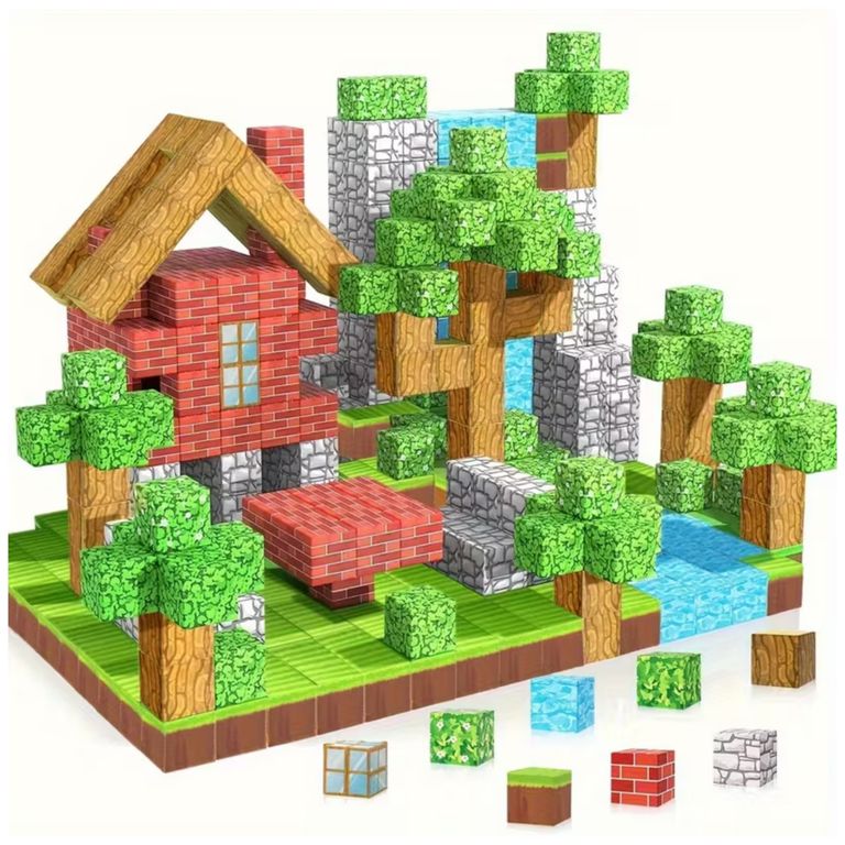 Bloques magnéticos educativo Minecraft 120 pcs de bloques construcción ...