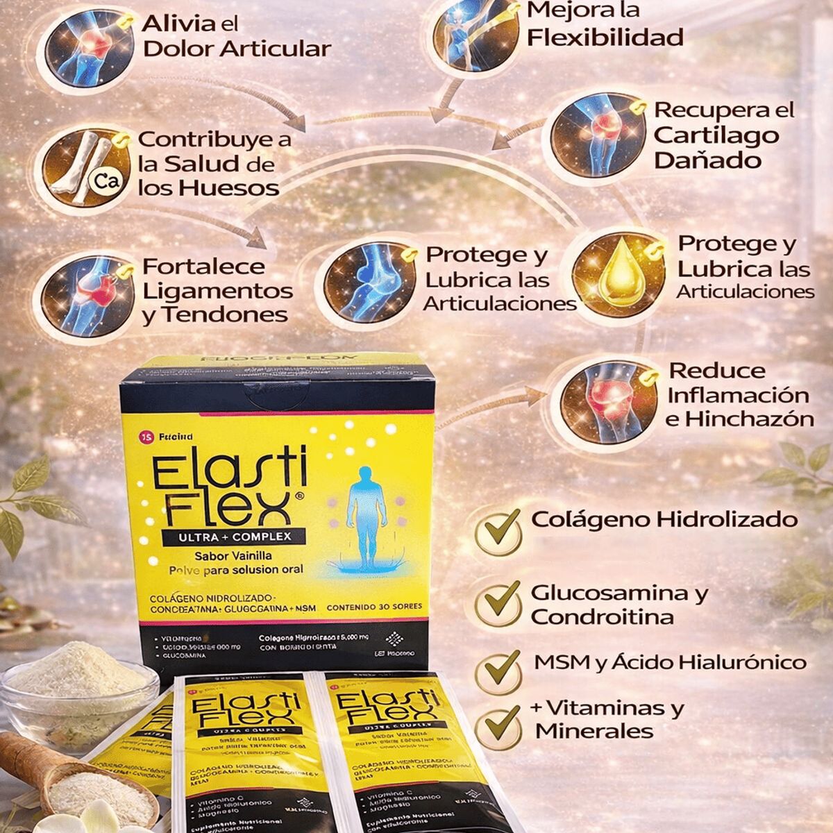 GENERICO - Elastiflex Ultra Complex Colageno Hidrolizado y Glucosamina 450gr