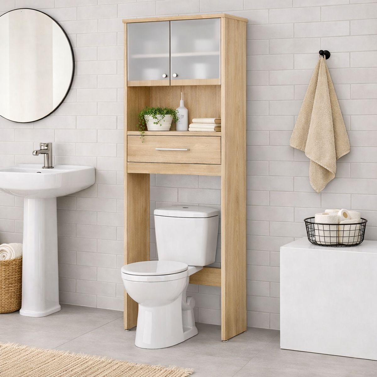Mueble Baño Ensueño De Melamina Minimalista Organizador Manzano, marca GENERICO - Foto Principal