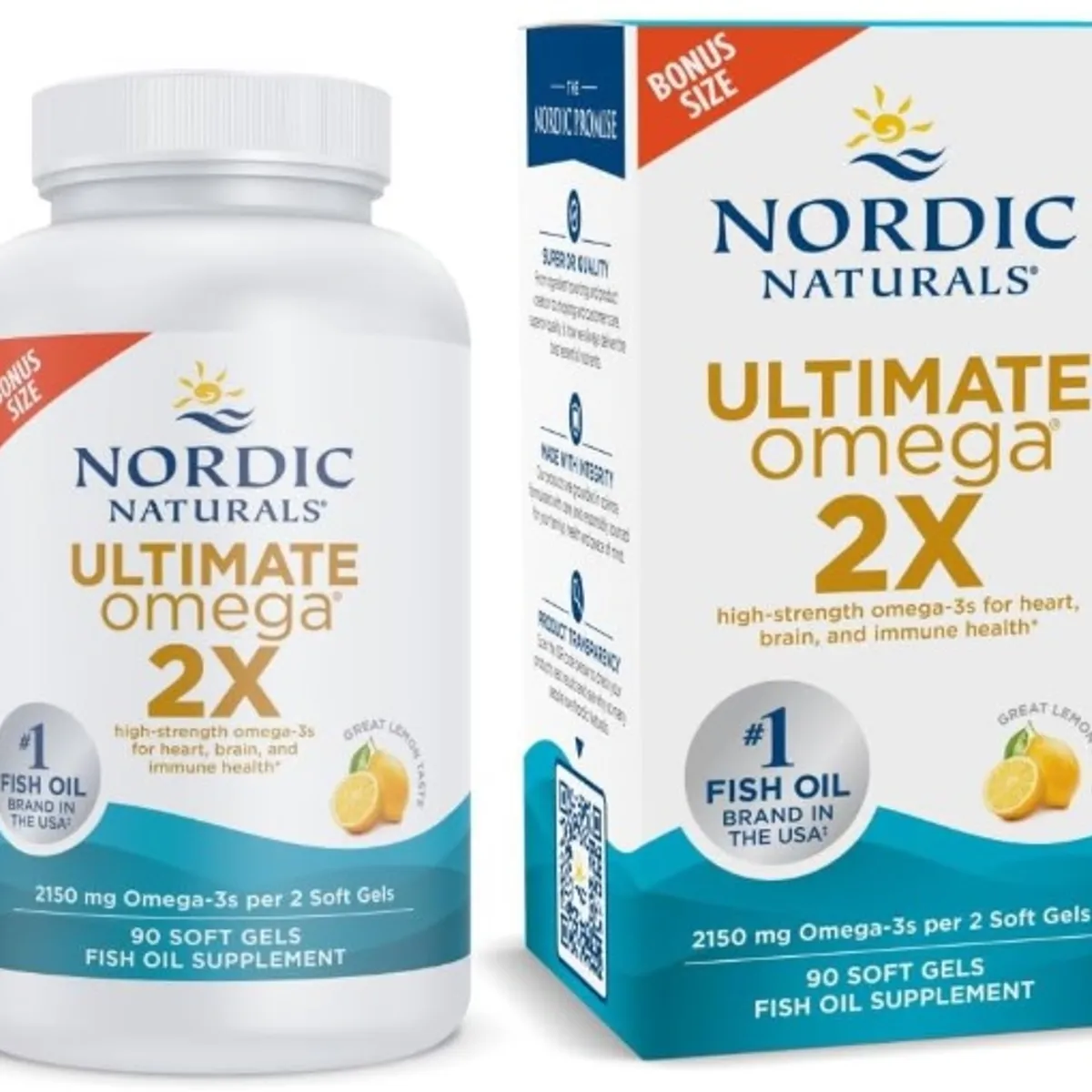 NORDIC - Nordic Naturals DHA Ultimate Omega 2X sabor a limón – 90 Cápsulas