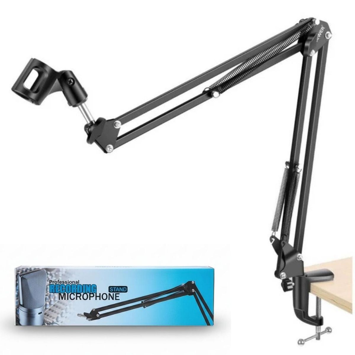 GENERICO - Soporte de Escritorio Para Micrófono Brazo Flexible Ajustable Giratorio 360°