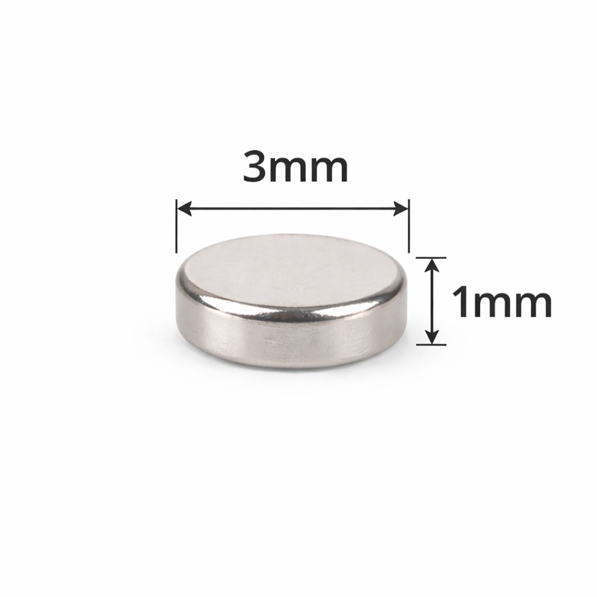 GENERICO - Iman de Neodimio Modelo Disco 3mmx1mm Pack de 50 unds