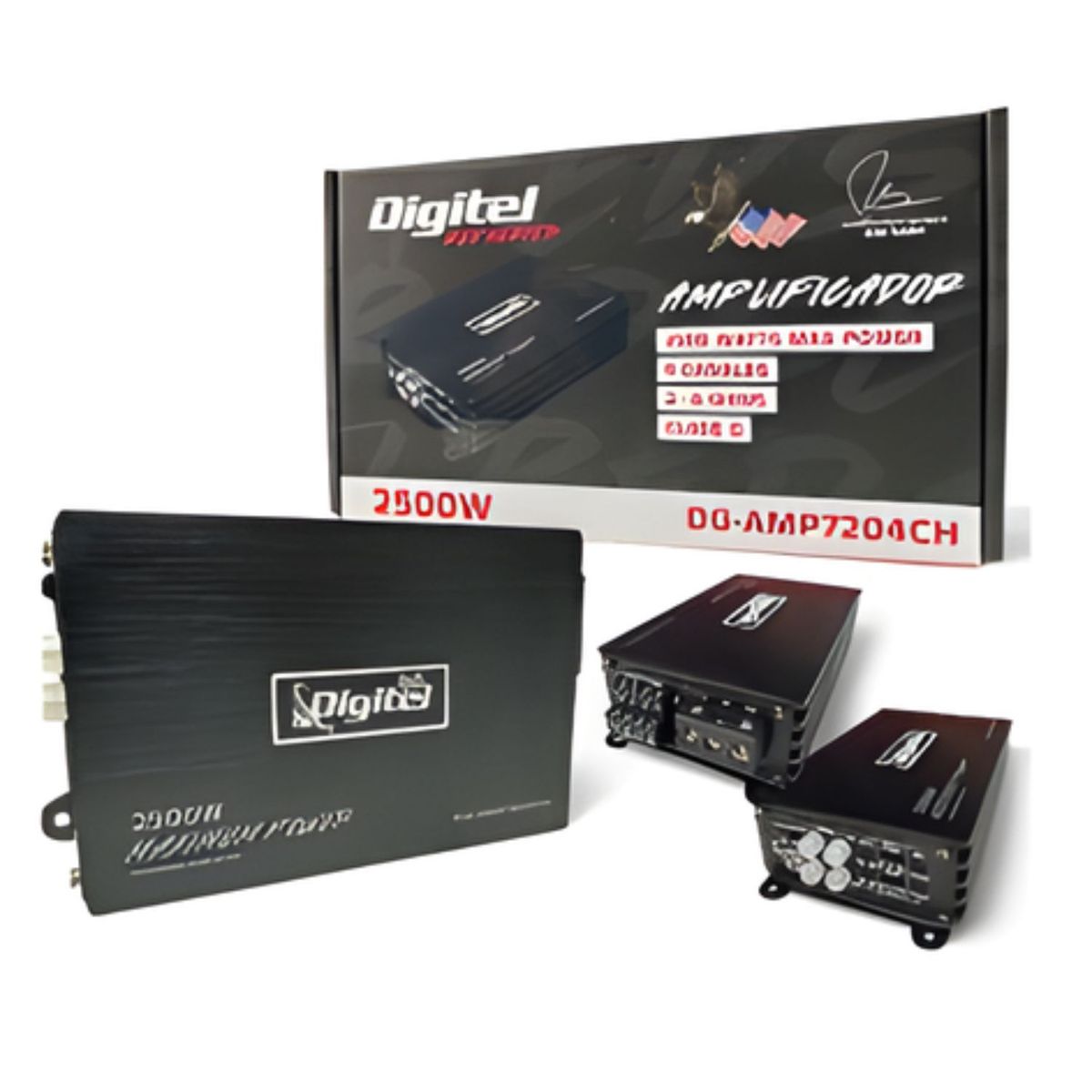 OEM - Amplificador para Auto Estéreo Digitel 4 canales 2500 W