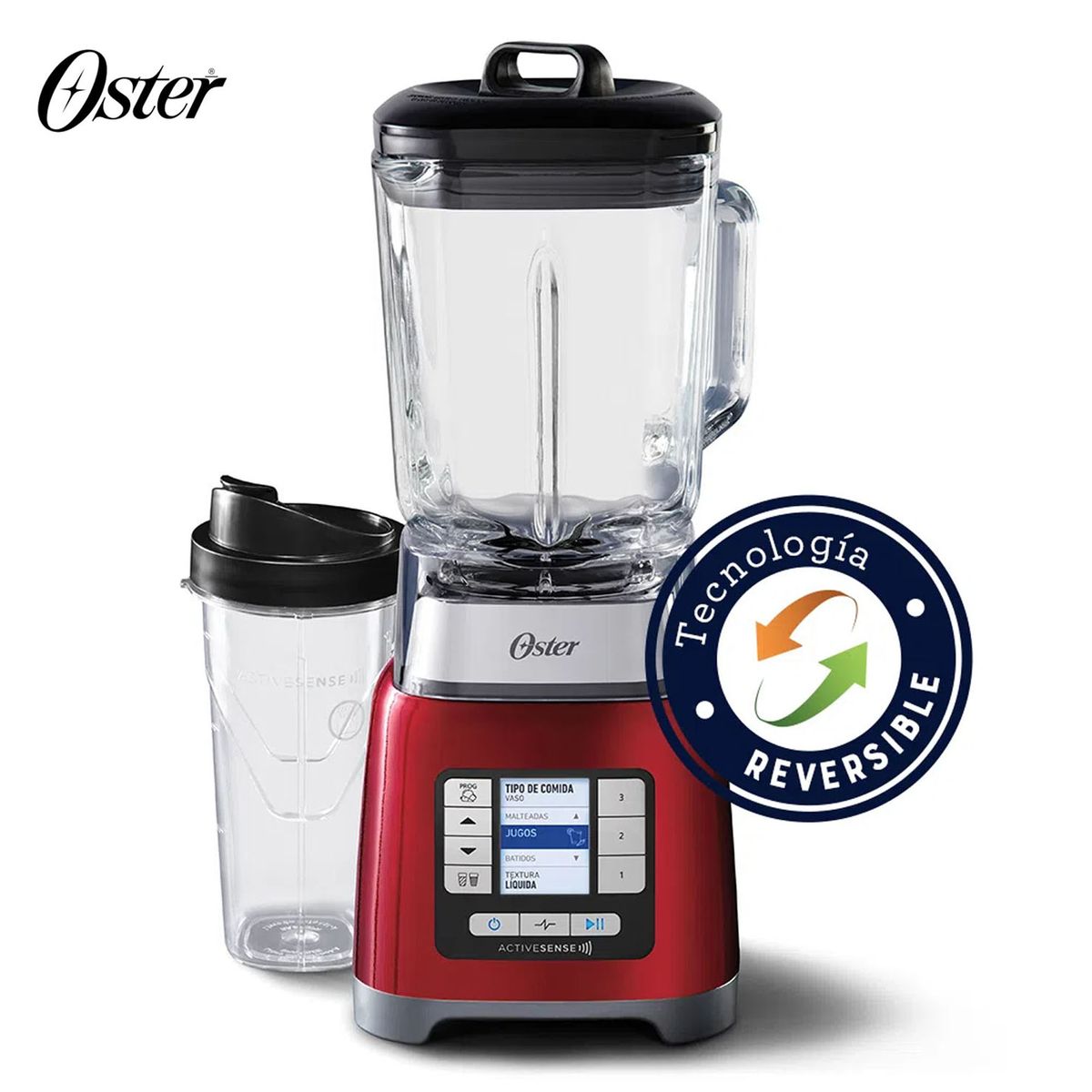 OSTER - Licuadora Oster  ActiveSense  con Blend-N-Go BLSTTDGRBG Rojo