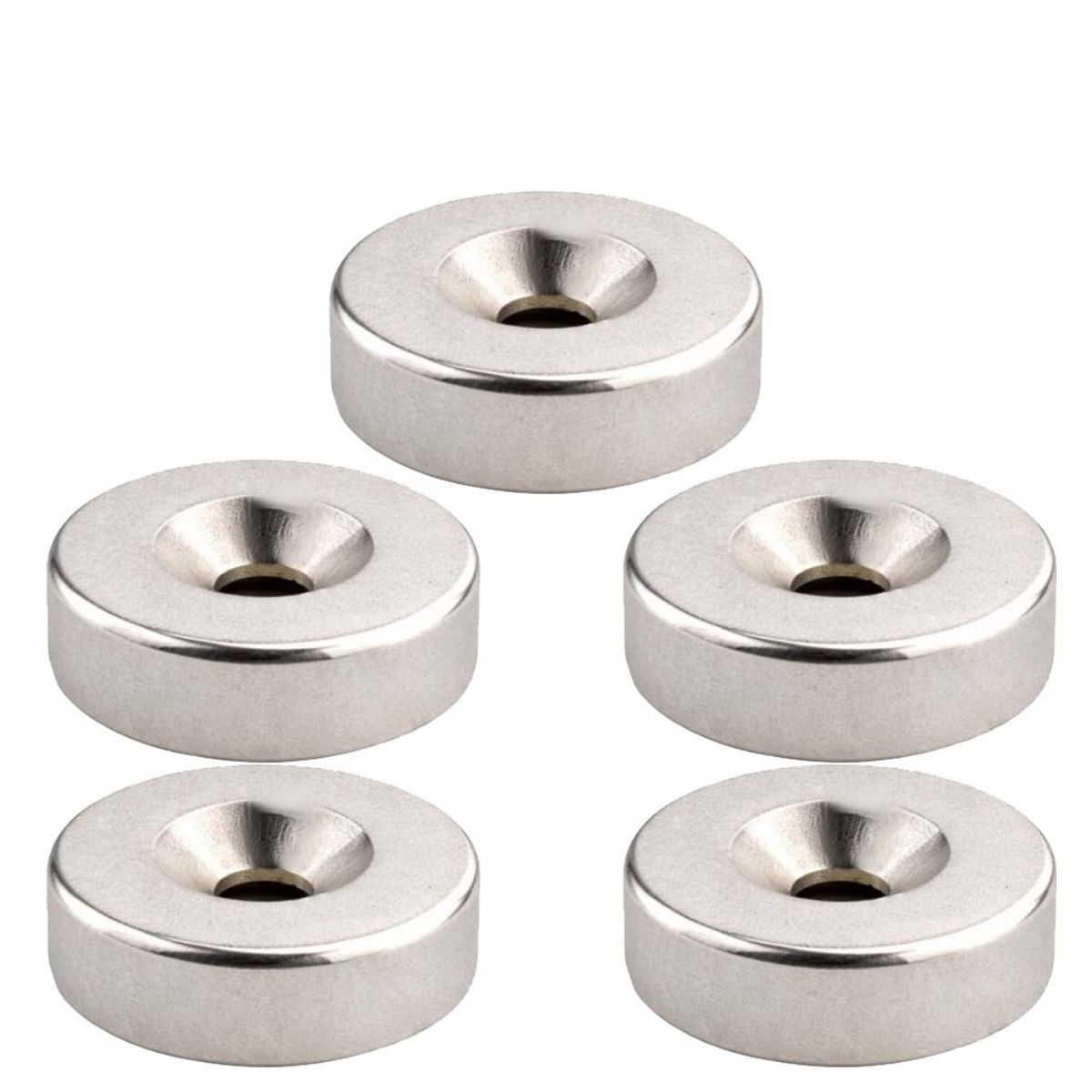 GENERICO - Iman de Neodimio Modelo Disco 15mmx5mm orificio 4mm Pack 5 unds