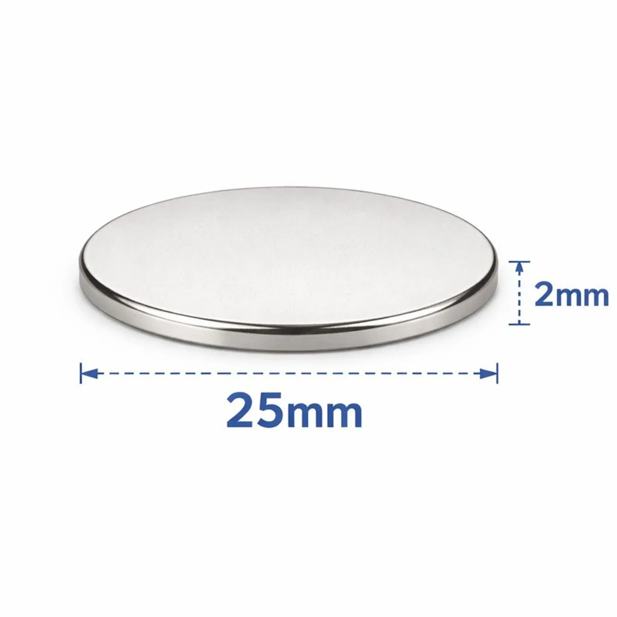 GENERICO - Iman de Neodimio Modelo Disco 25mmx2mm Pack de 5 unds