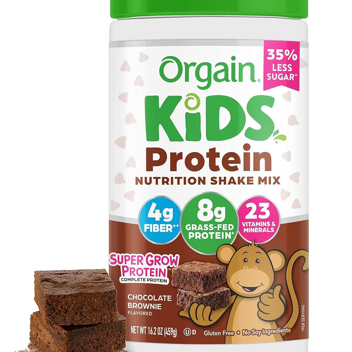 GENERICO - Orgain Mezcla de batido de proteína en polvo para niños brownie de chocolate