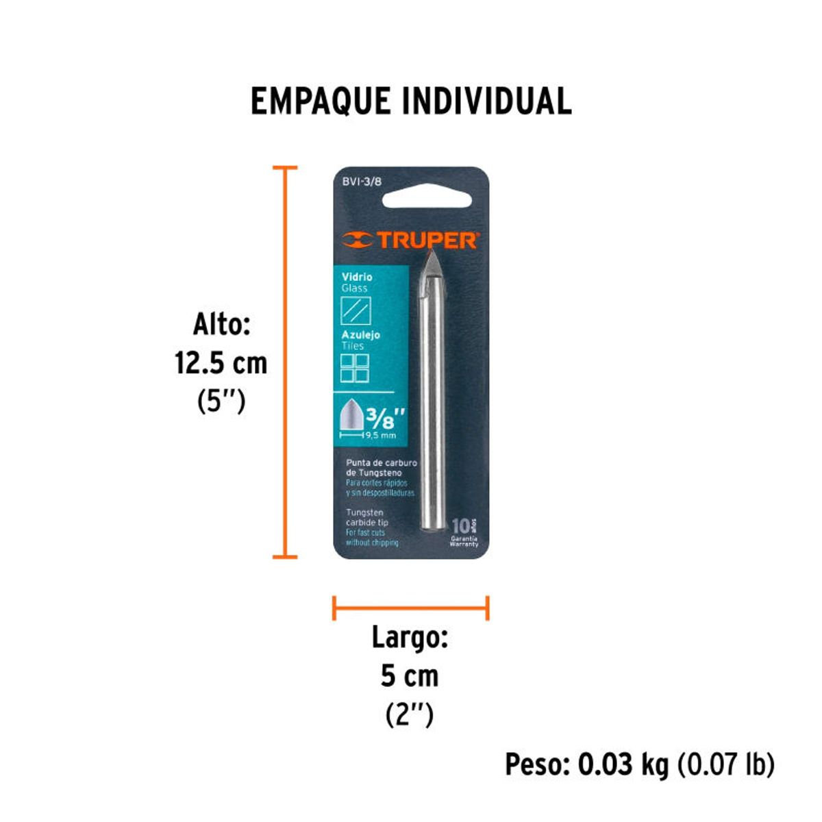 TRUPER - Broca para vidrio y azulejo de 38 Truper - 11704