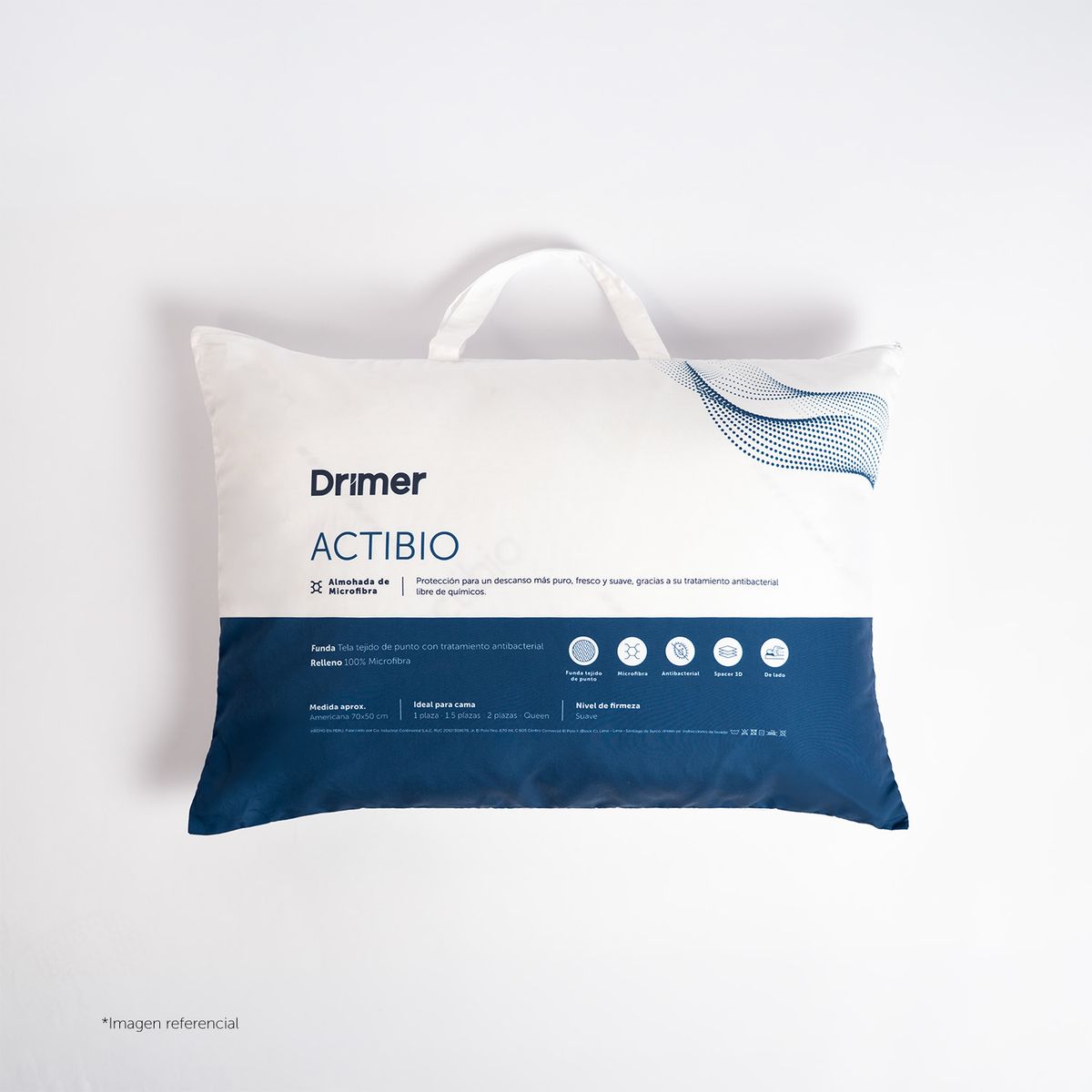 DRIMER - Almohada de Microfibra Actibio Estándar 50x70cm