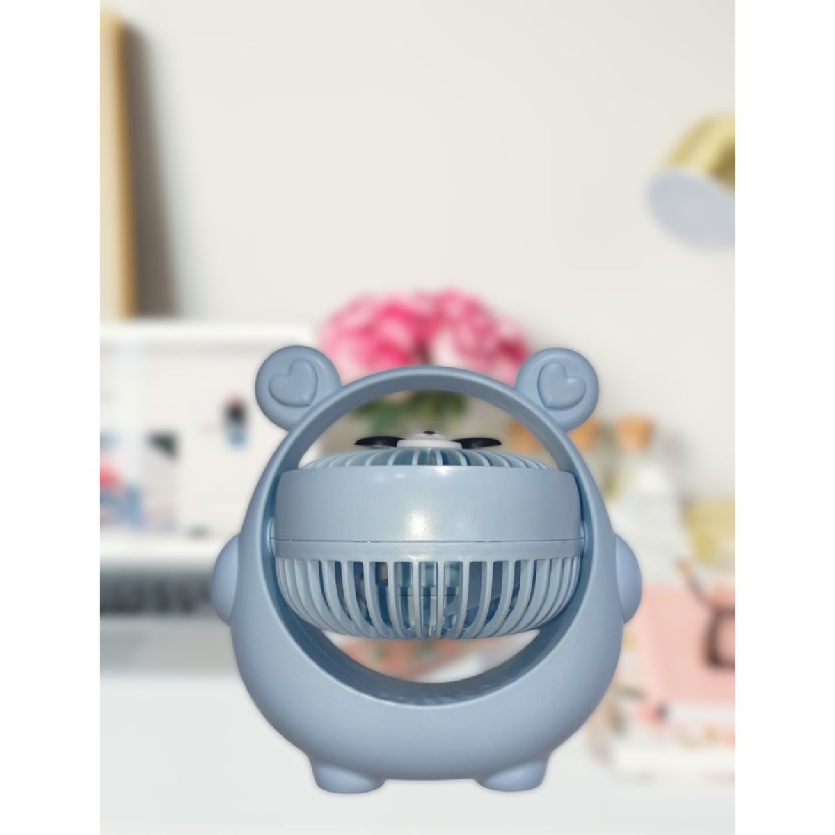 GENERICO - Mini Ventilador 3 velocidades para Escritorio Osito Celeste