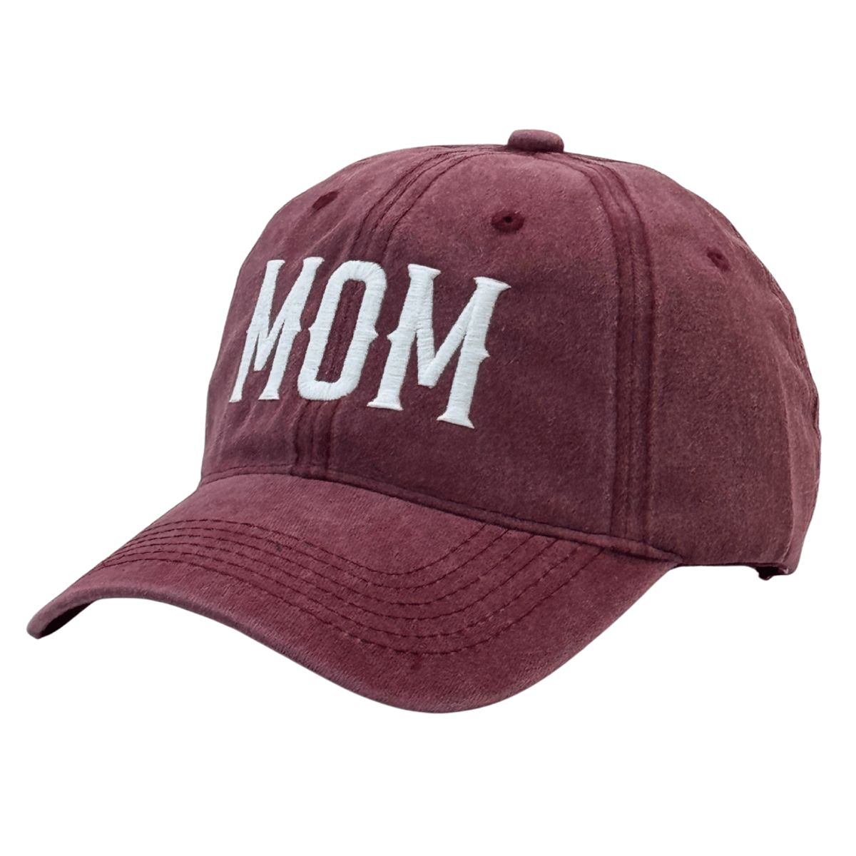 GENERICO - Gorra Vintage Casual para Mujer Color Vino con Bordado Ecológico MOM