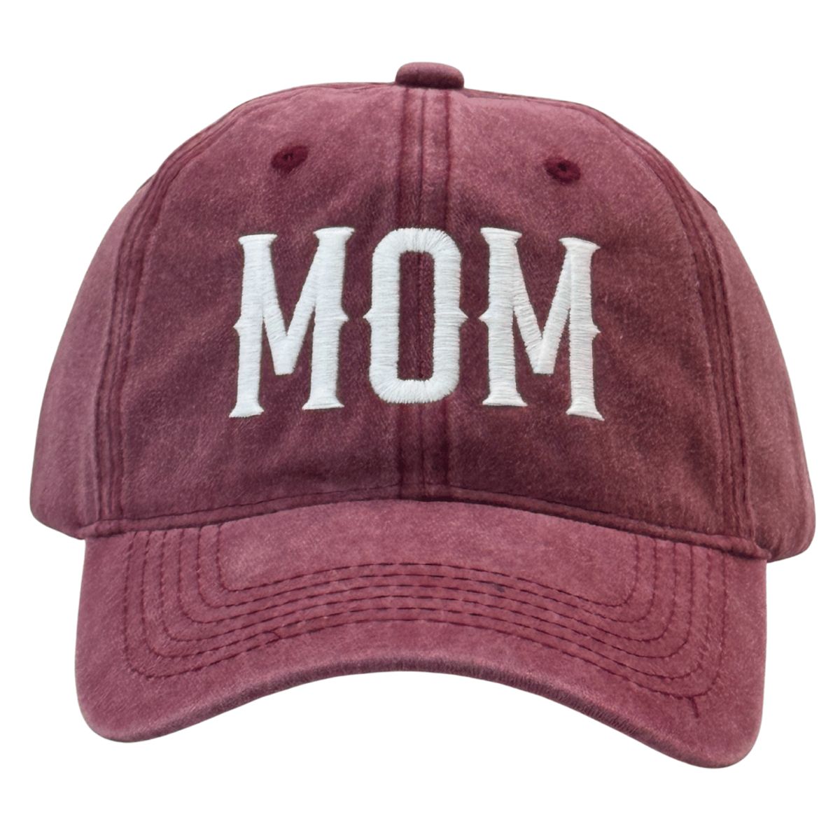 GENERICO - Gorra Vintage Casual para Mujer Color Vino con Bordado Ecológico MOM
