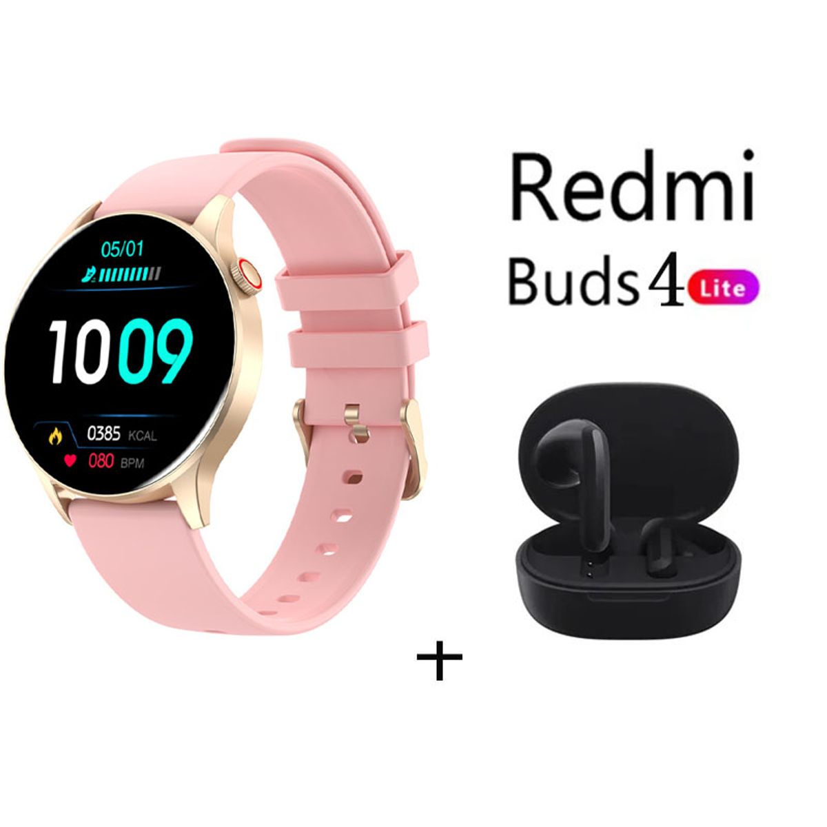 XIAOMI - Reloj inteligente deportivo Y85+Audifonos Redmi Buds 4 Lite - Rosa