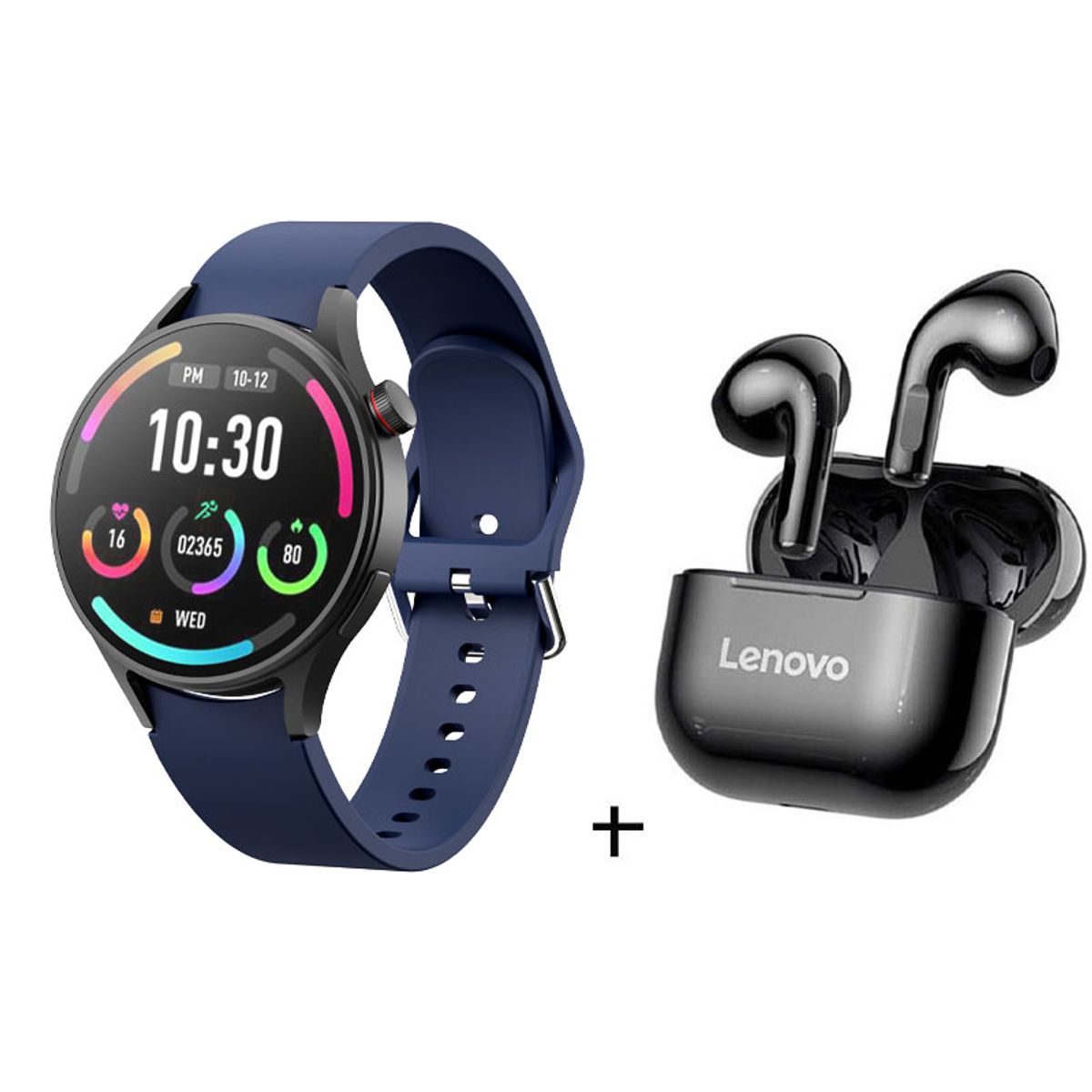 LENOVO - Reloj inteligente de moda y Lenovo LP40 Azul