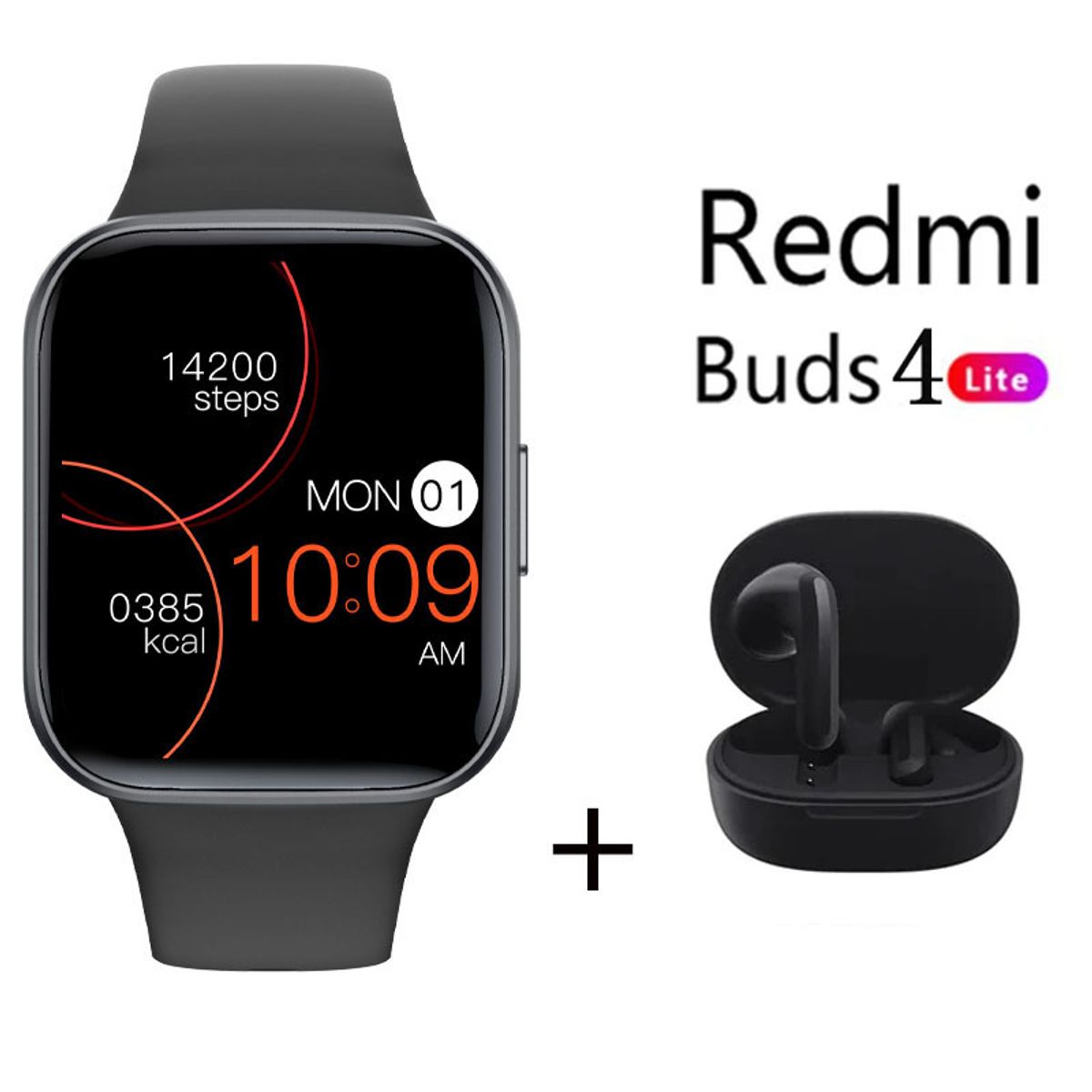 XIAOMI - Reloj inteligente Negro + xiaomi Redmi Buds 4 Lite - Negro