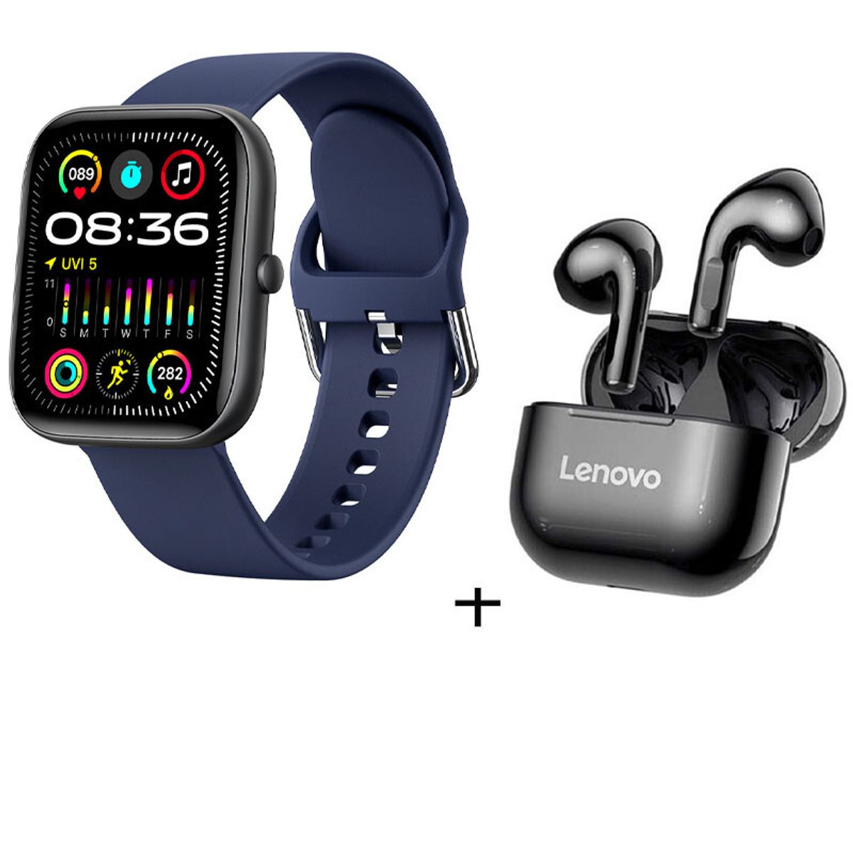 LENOVO - Audífonos Lenovo LP40 De Tws y Reloj inteligente de - Azul