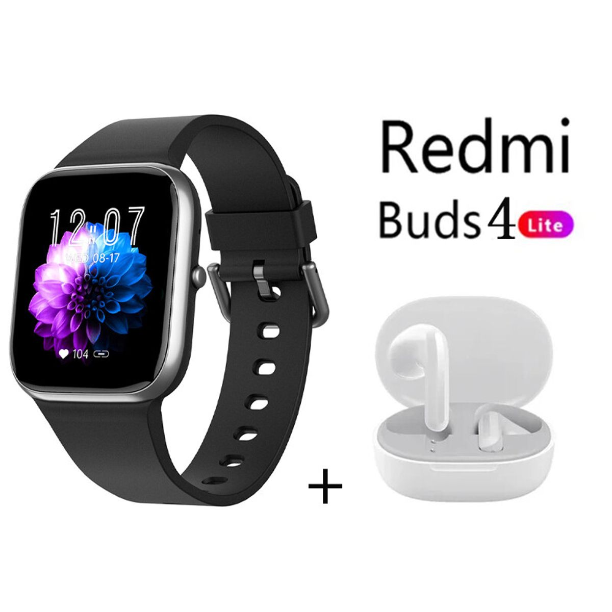 XIAOMI - Y9PRO reloj inteligente Negro + xiaomi Redmi Buds 4 Lite - Blanco