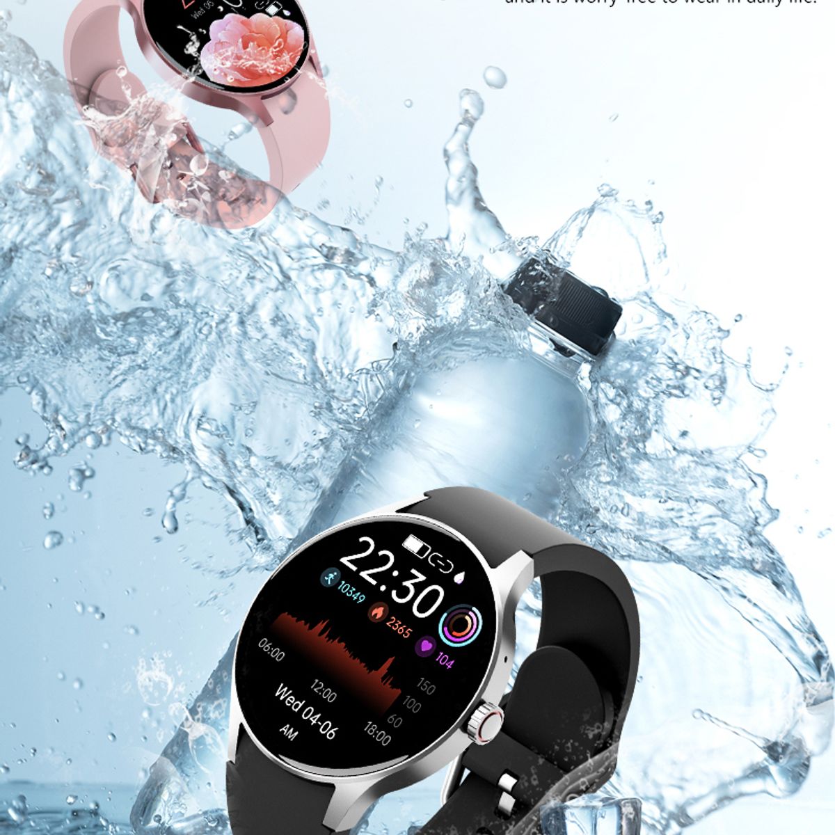 XIAOMI - Y80 reloj inteligente deportivo Rosado + Redmi Buds 4 Lite - Negro