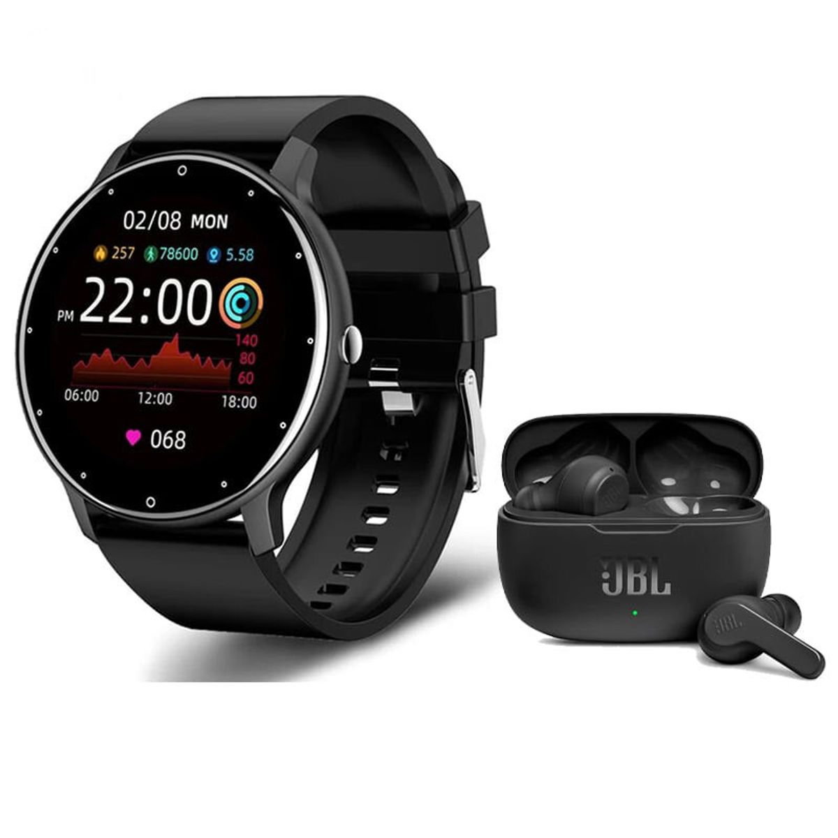 JBL - JBL Wave 200 Tws Audífonos tws y Toumi Watch Fit 2-B Reloj inteligente