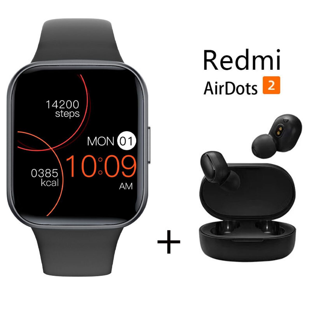XIAOMI - Reloj inteligente + combo XIAOMI Redmi AirDots 2 - Negro