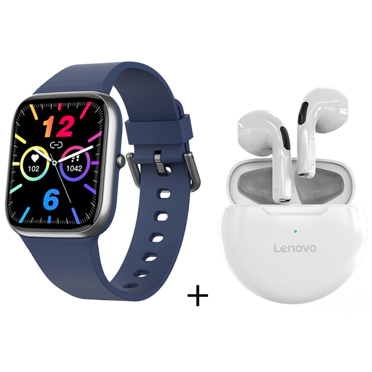LENOVO - Y9PRO reloj inteligente deportivo azul + combo Lenovo ht38 blanco