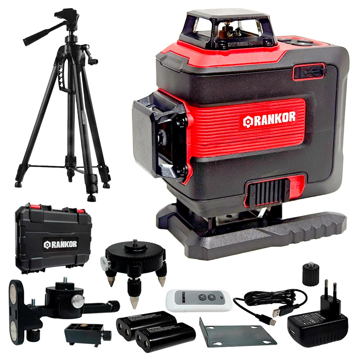 RANKOR - NIVEL LASER 4D VERDE INDUSTRIAL RANKOR RLG16002KIT 16 LINEAS + TRIPODE