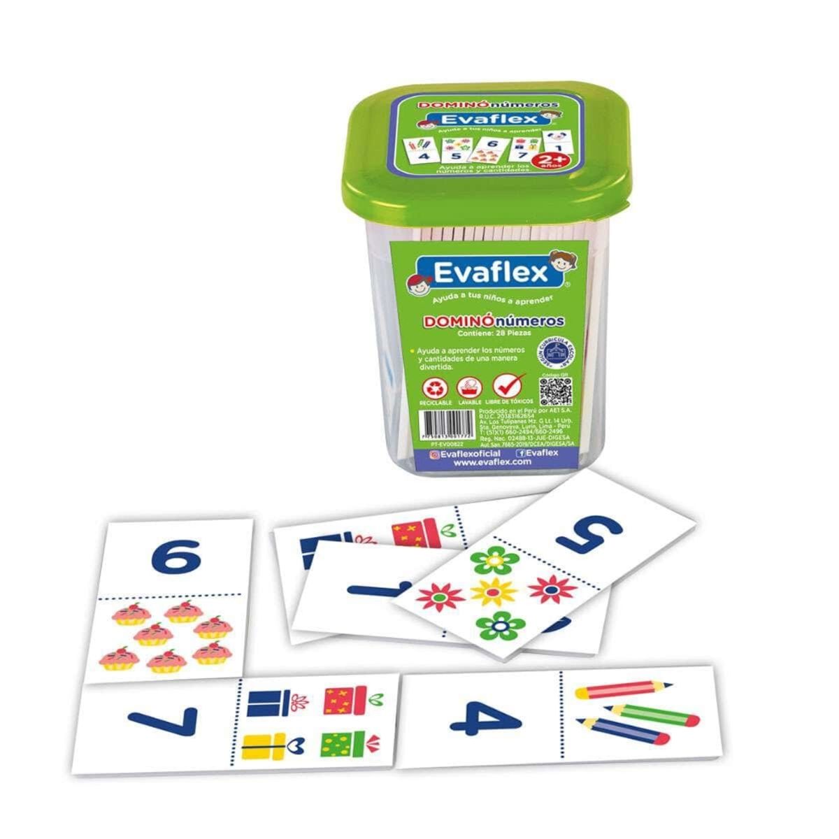 GENERICO - Juego Didáctico Domino Números Plástico Evaflex