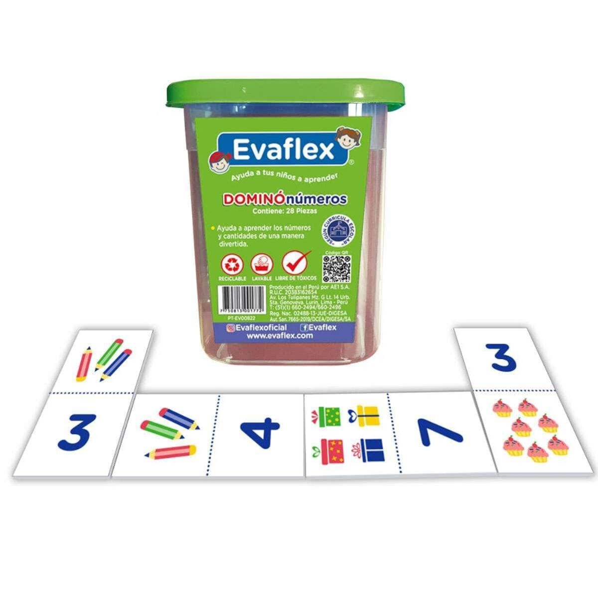 GENERICO - Juego Didáctico Domino Números Plástico Evaflex