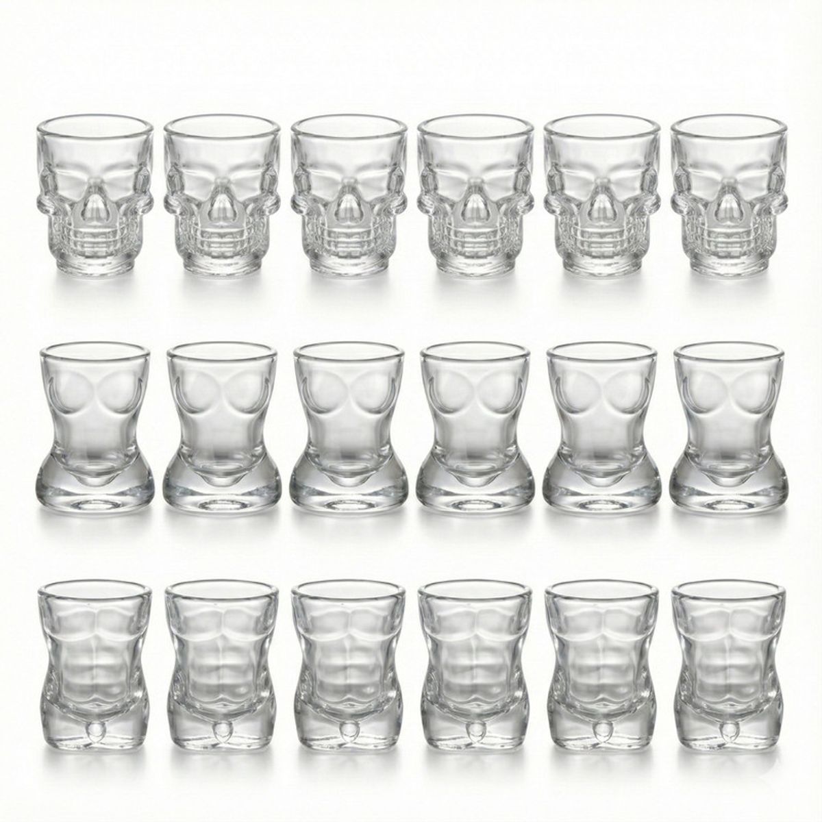 Pentha - Vasos Shot de Vidrio con Diseños Originales Set x18
