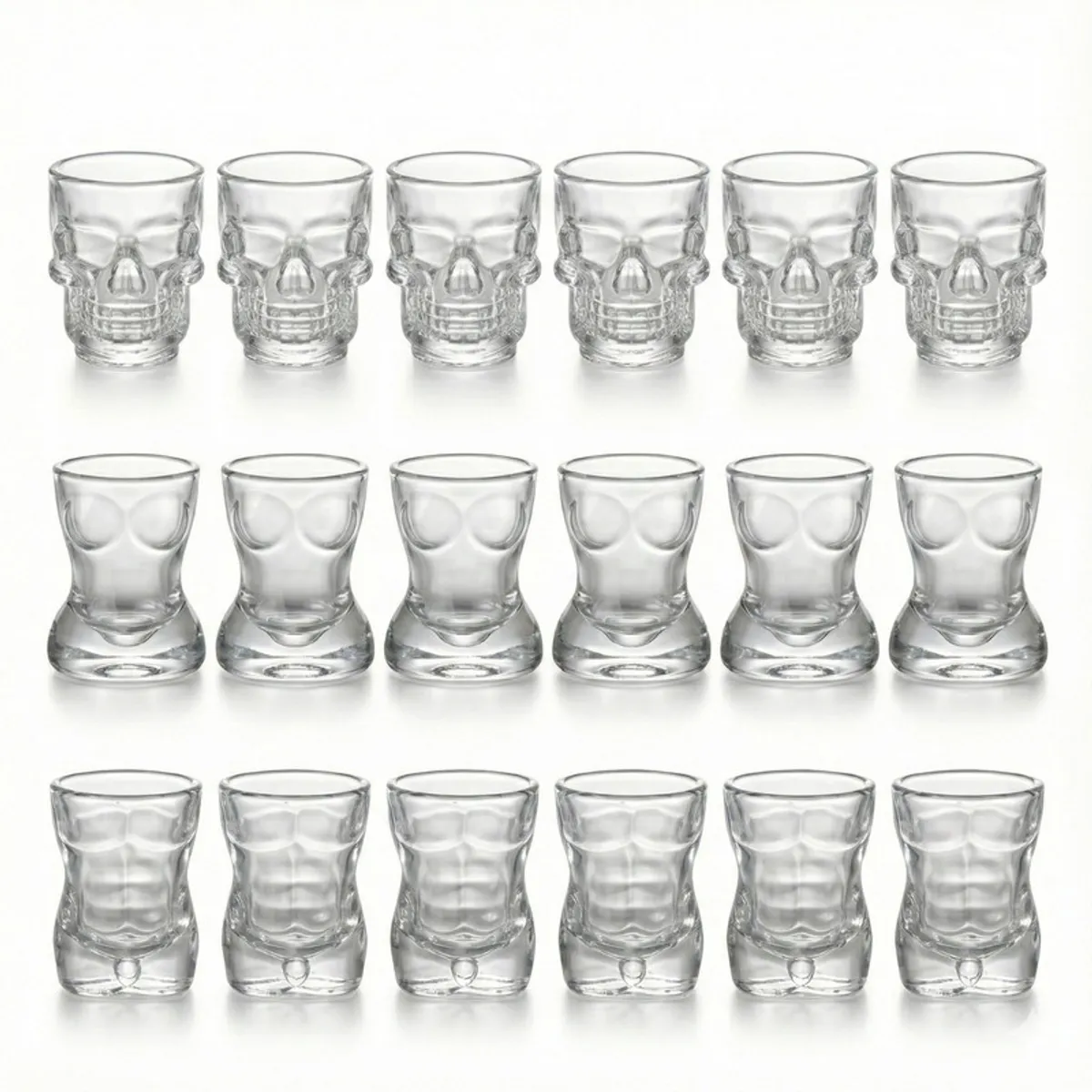 Pentha - Vasos Shot de Vidrio con Diseños Originales Set x18