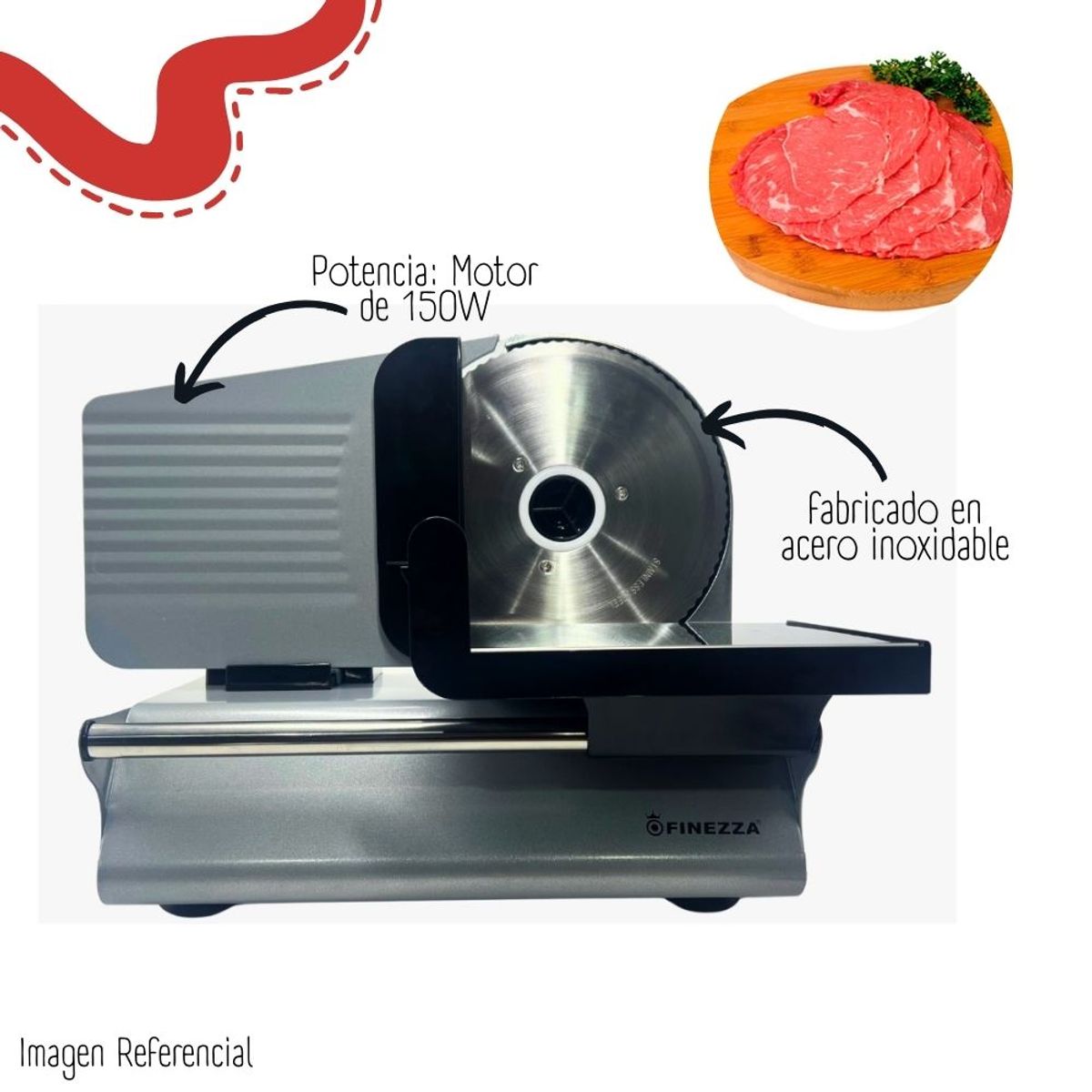 FINEZZA - Rebanadora de Alimentos Finezza 150 Watts FZ-106RA