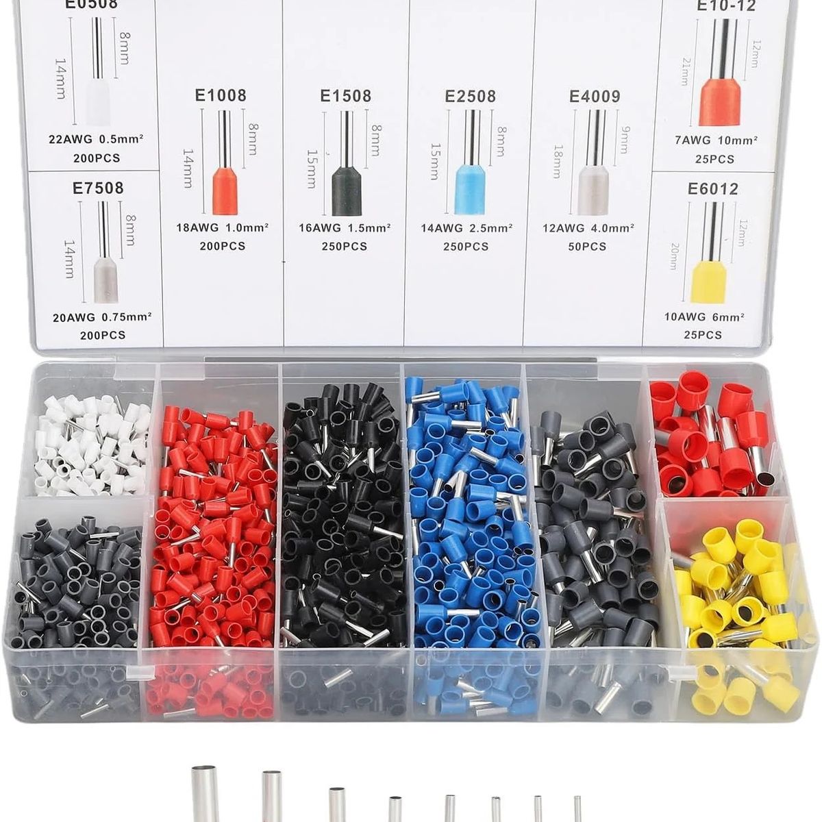 GENERICO - Kit de 1200 terminales de cable, conectores de terminales de cable EDI-T1200