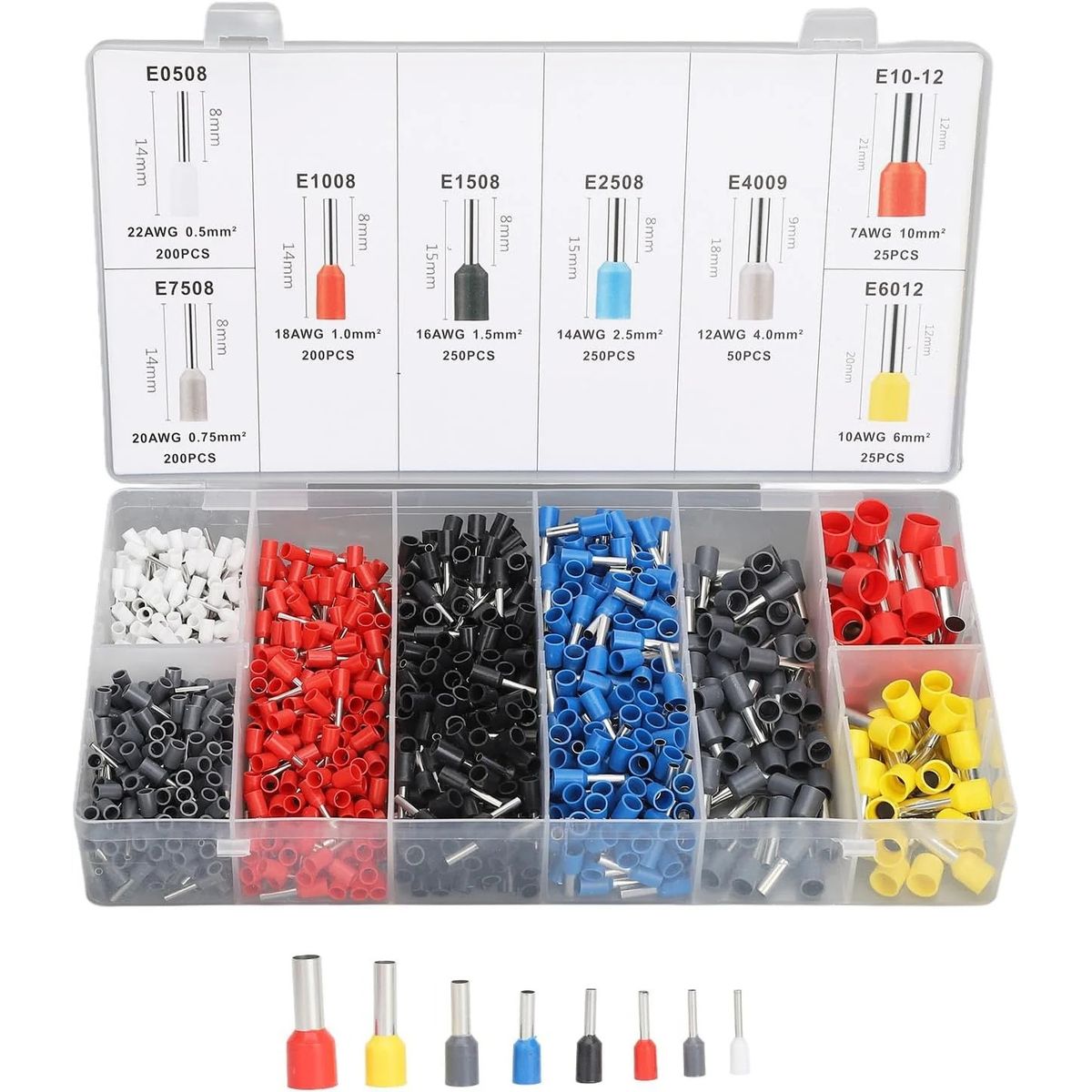 GENERICO - Kit de 1200 terminales de cable, conectores de terminales de cable EDI-T1200