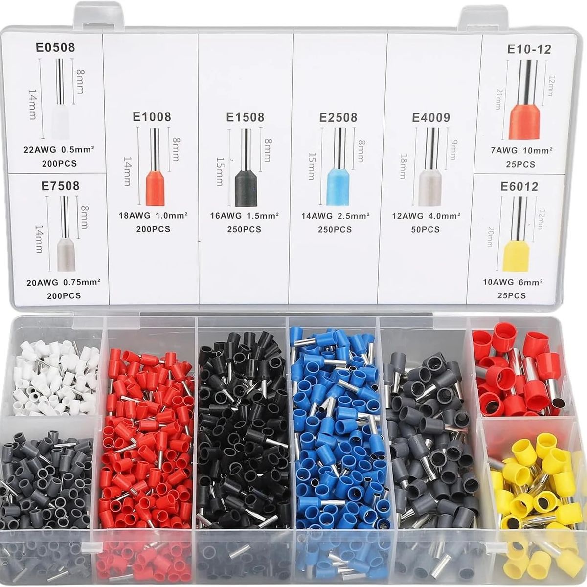 GENERICO - Kit de 1200 terminales de cable, conectores de terminales de cable EDI-T1200