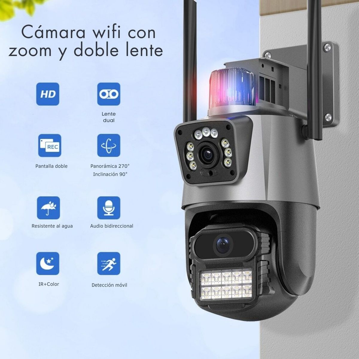 OEM - Cámara de seguridad Doble Lente APP ICSEE Wifi con Alarma 4K