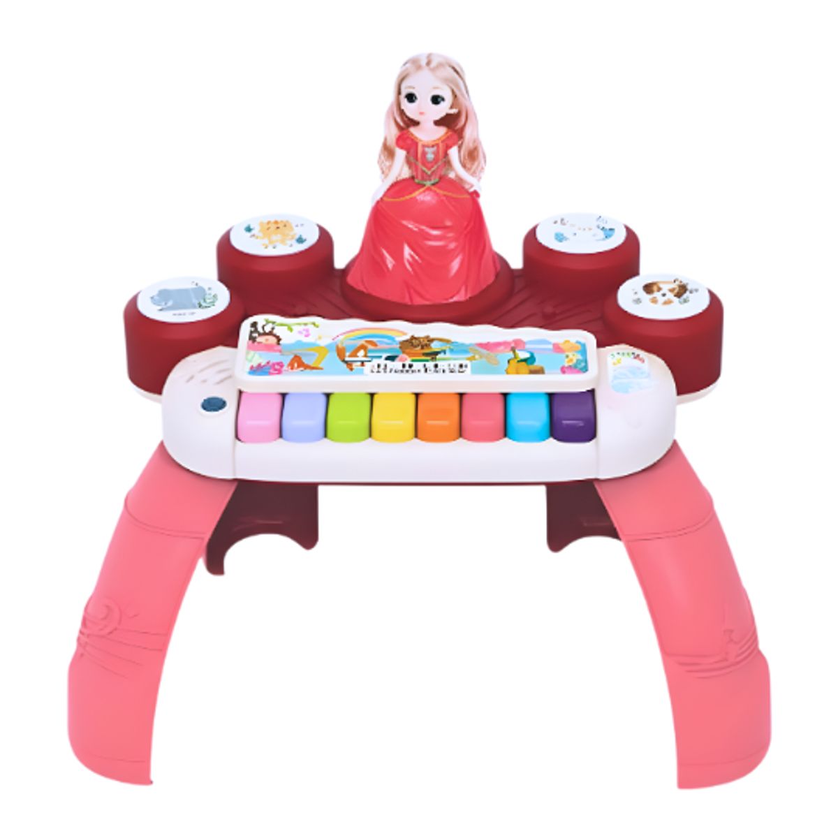 GENERICO - Juguete Mesa Piano Musical Rosa Princesa del Bosque con Luces