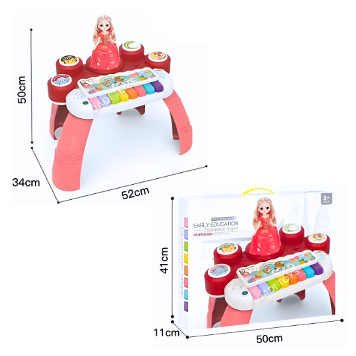 GENERICO - Juguete Mesa Piano Musical Rosa Princesa del Bosque con Luces